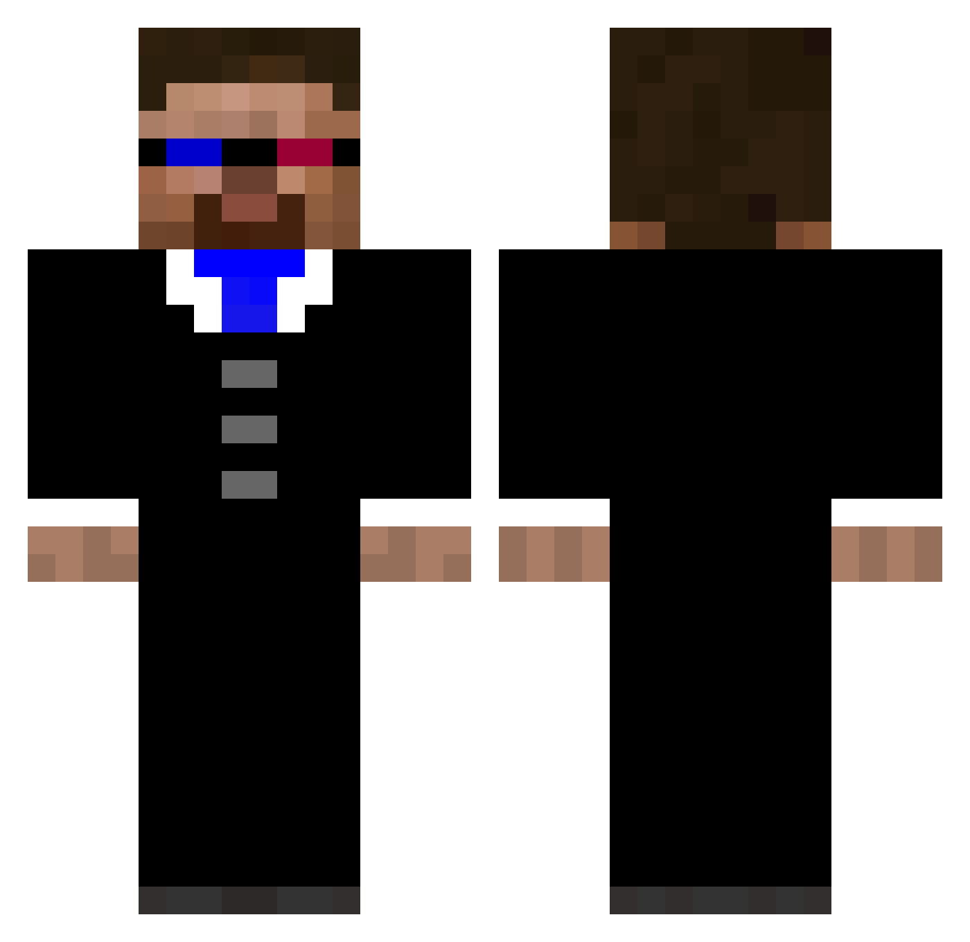 Ephorus Minecraft skin, front and back view