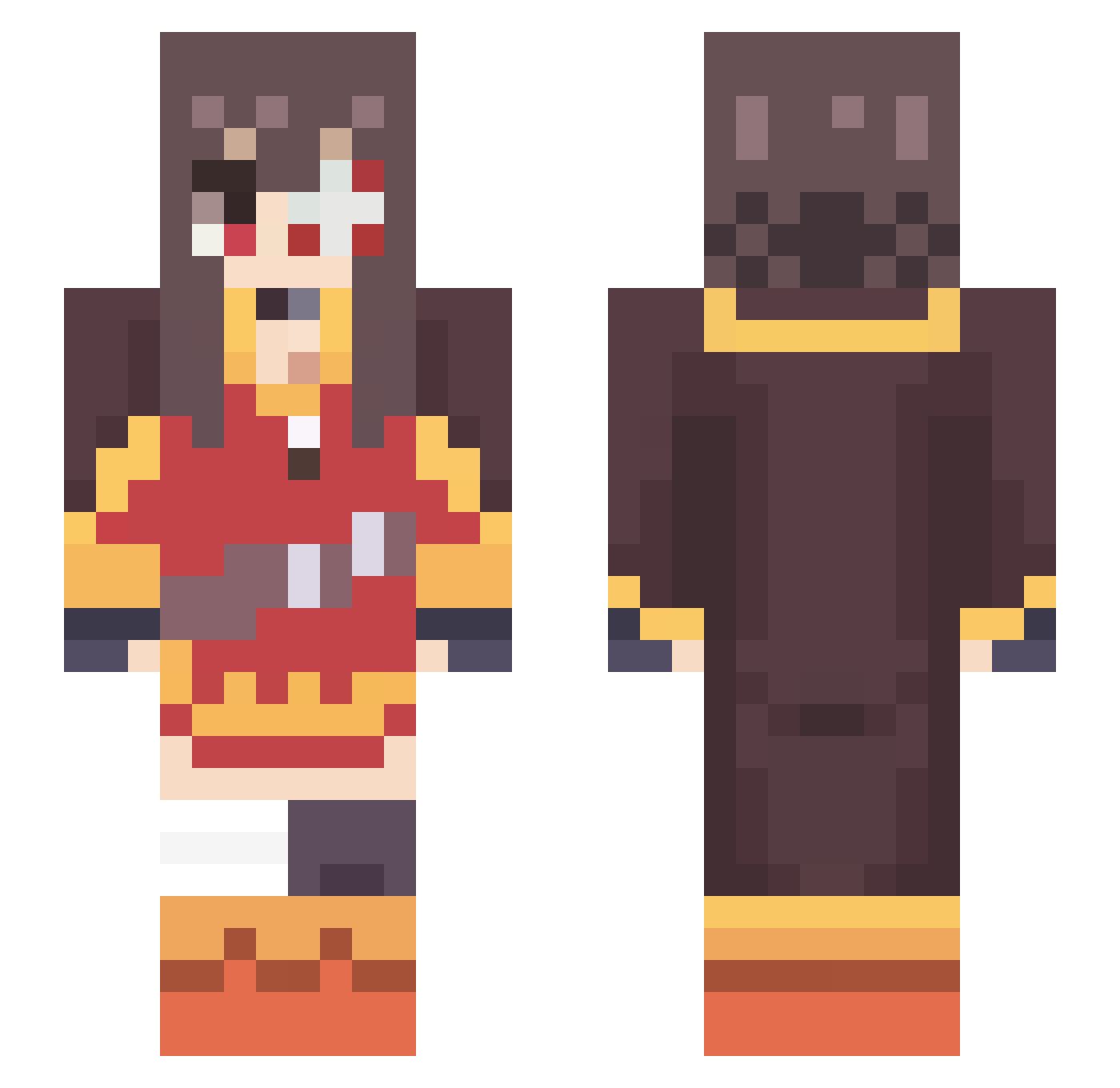 chocotrito Minecraft skin, front and back view