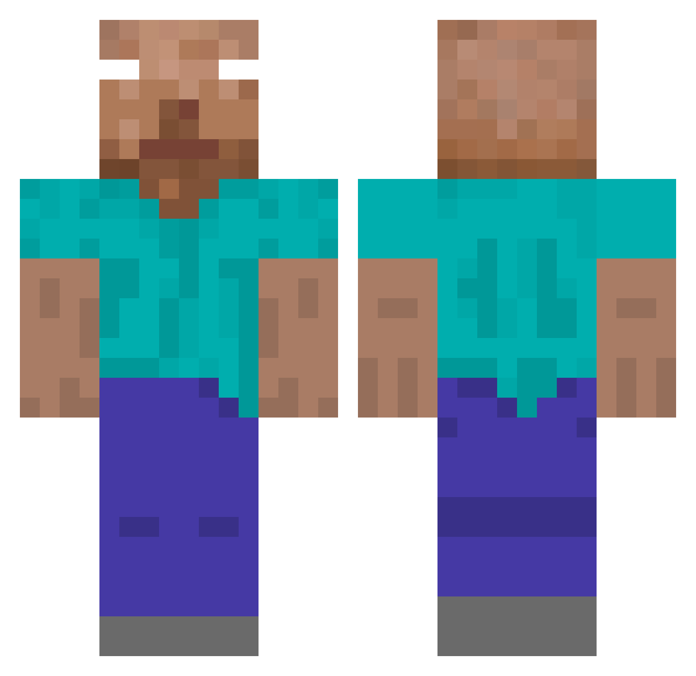 HITO_007 Minecraft skin, front and back view