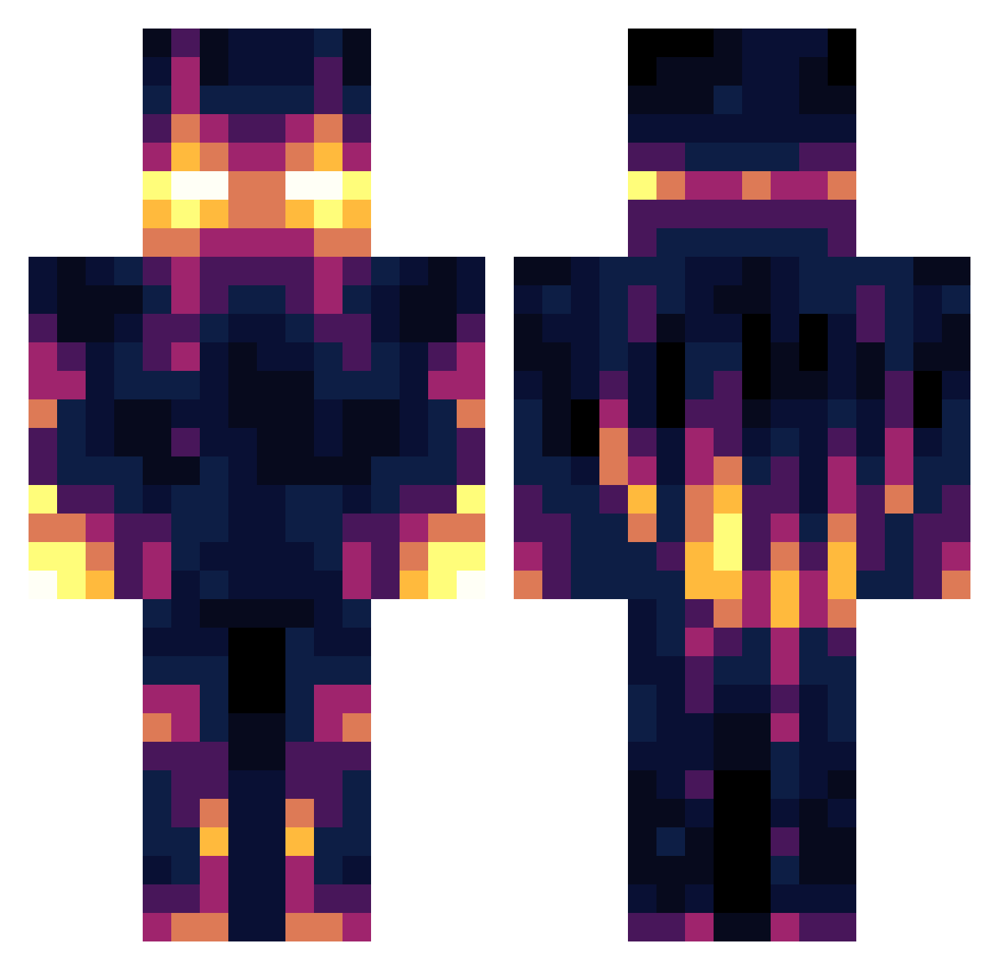 Dims_23 Minecraft skin, front and back view