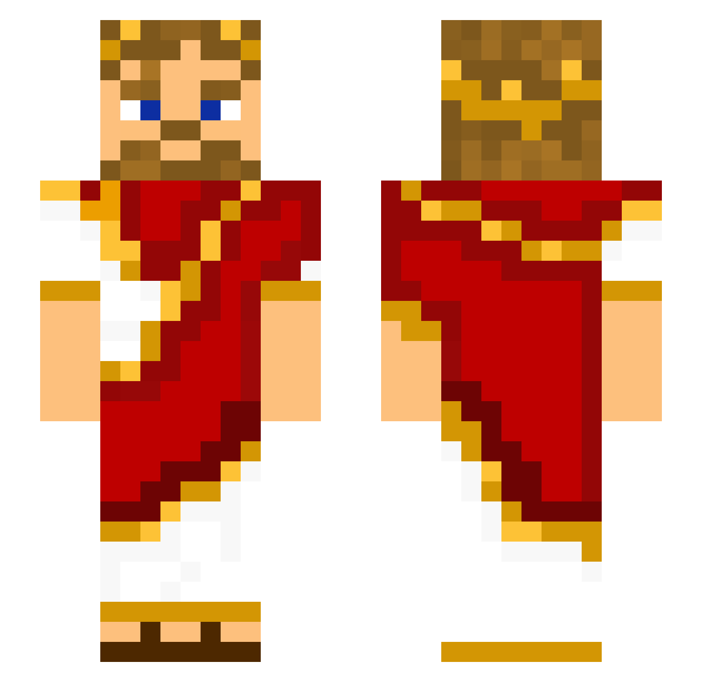 Emersquid Minecraft skin, front and back view