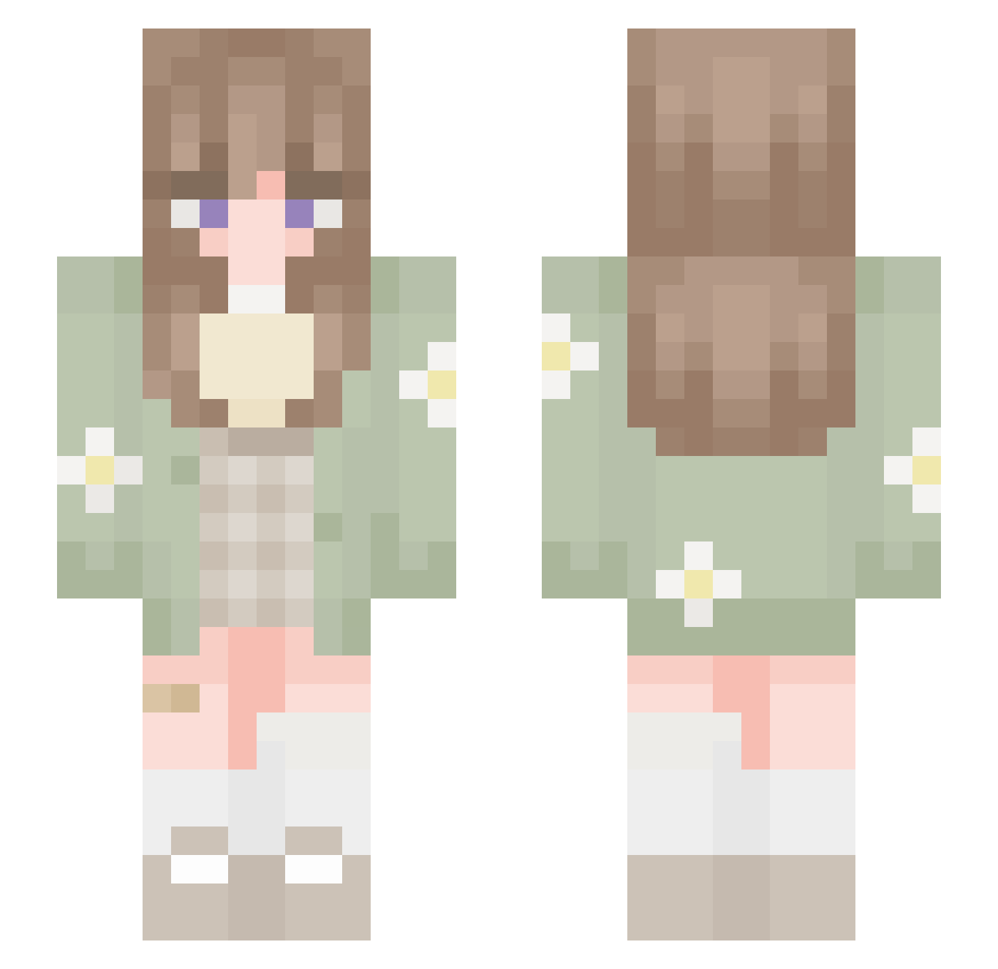 Trientalis Minecraft skin, front and back view