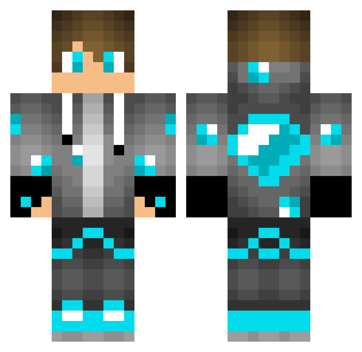 AndyOtto Minecraft skin, front and back view