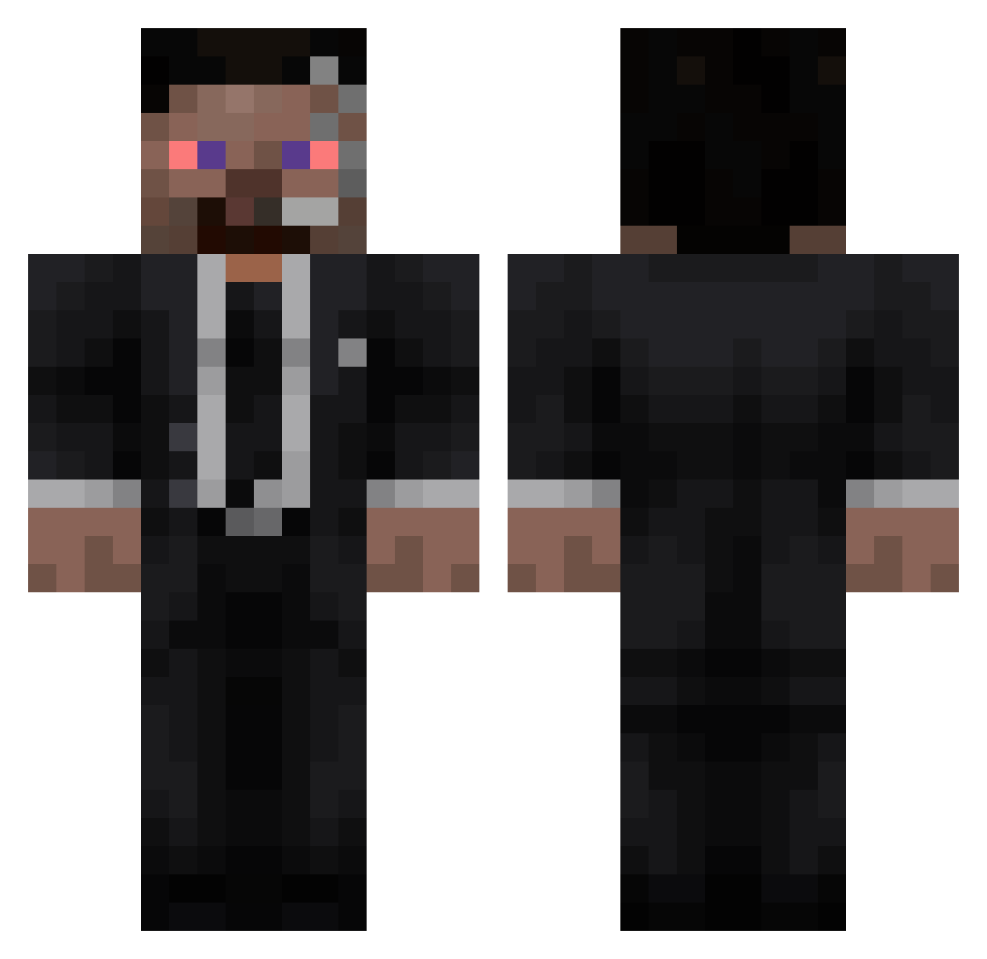 404garda Minecraft skin, front and back view
