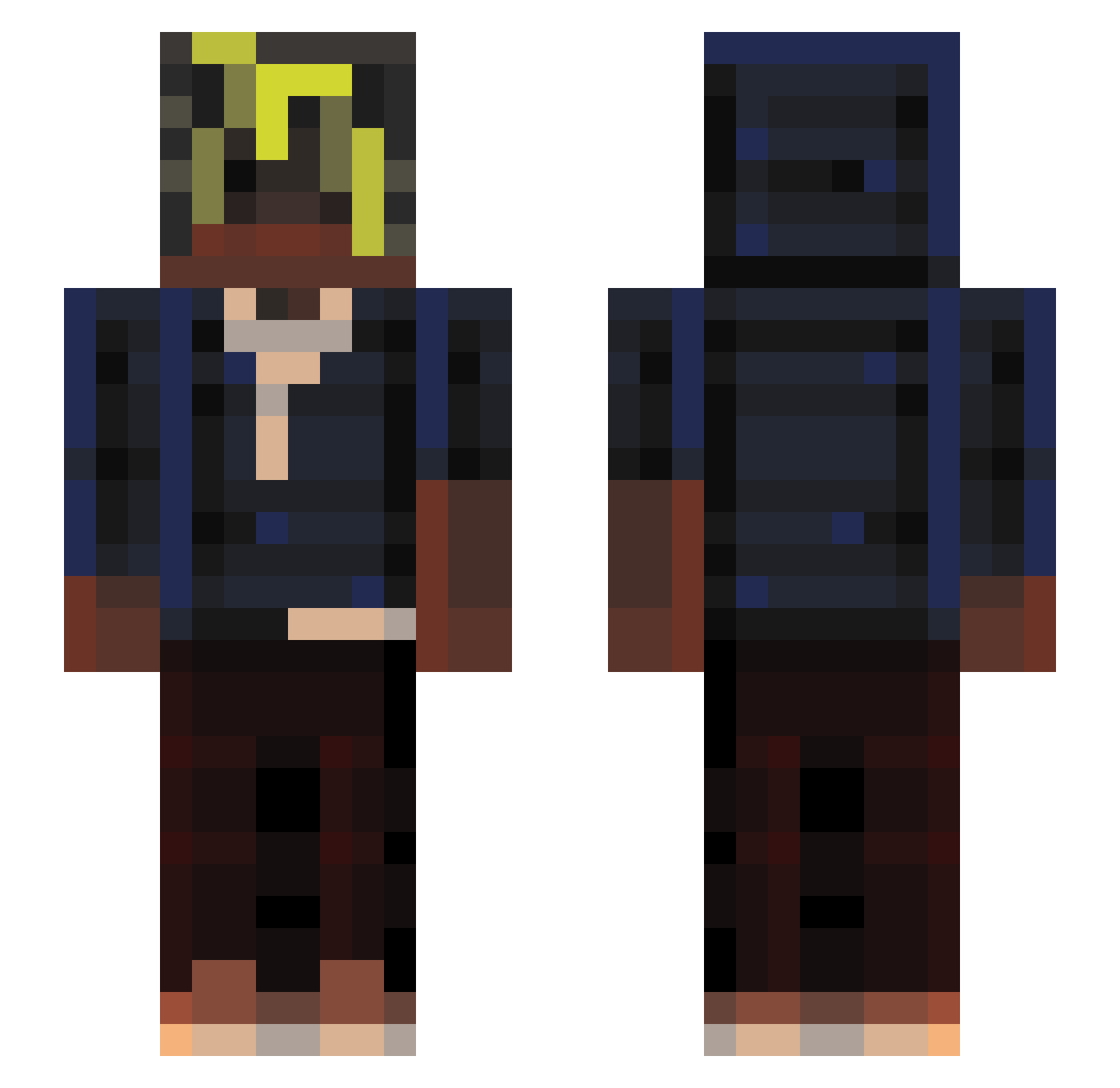 tornkneee Minecraft skin, front and back view