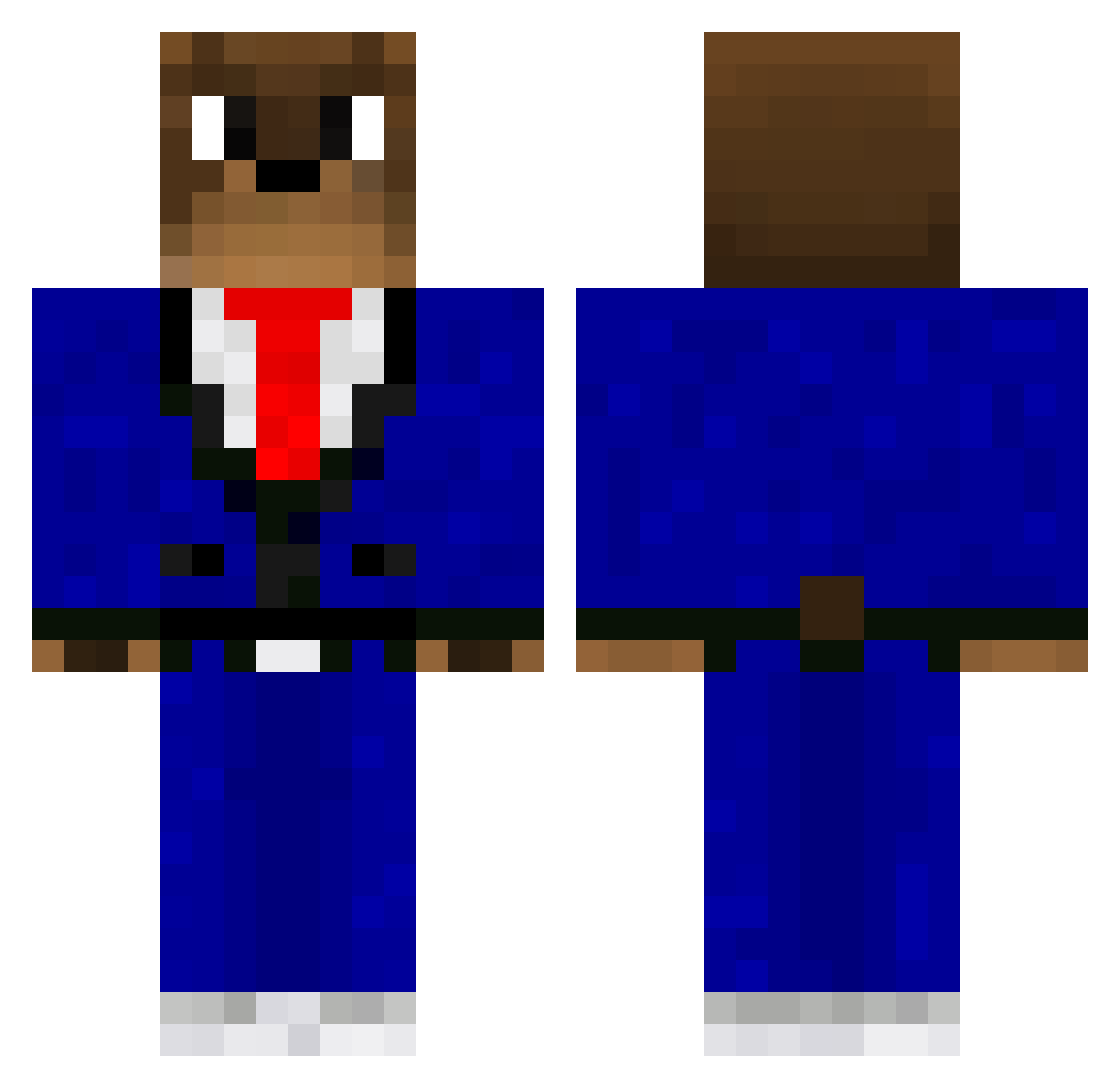 LeBonKermit Minecraft skin, front and back view