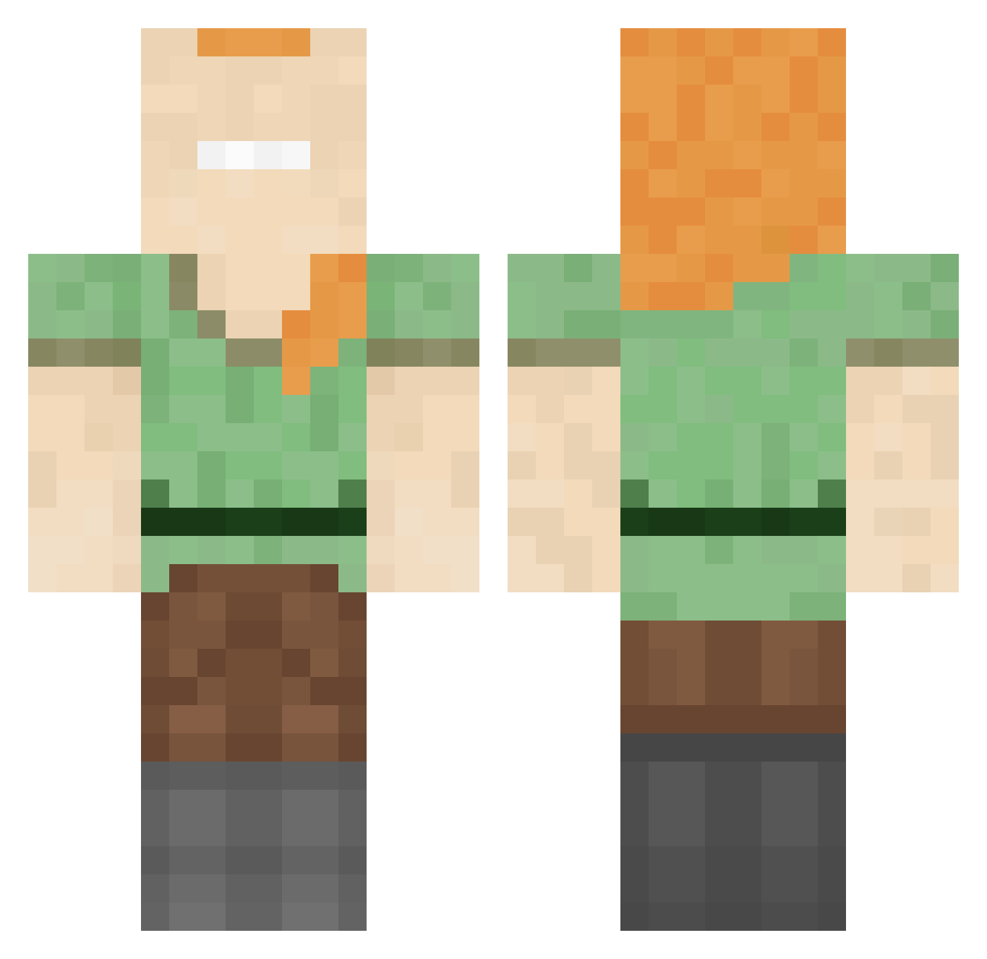 Apple_Mall Minecraft skin, front and back view