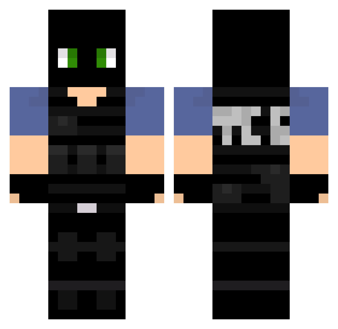 HidensPlay Minecraft skin, front and back view