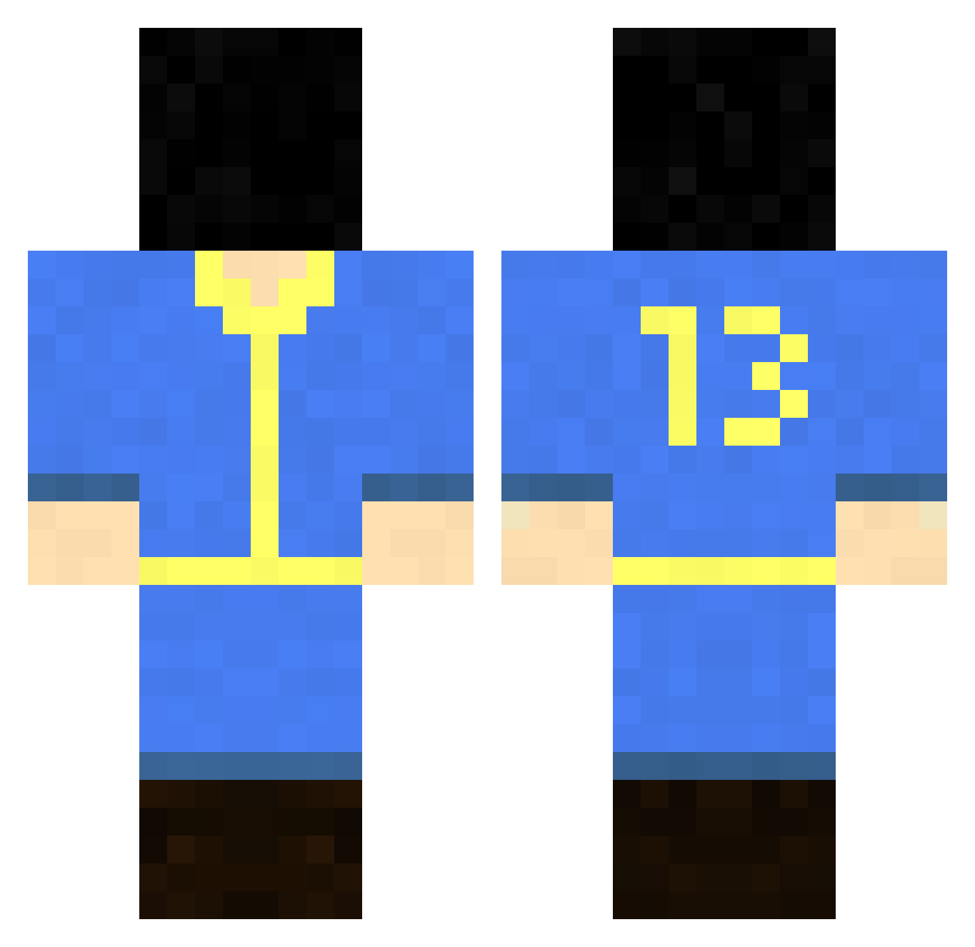Jerrycan Minecraft skin, front and back view