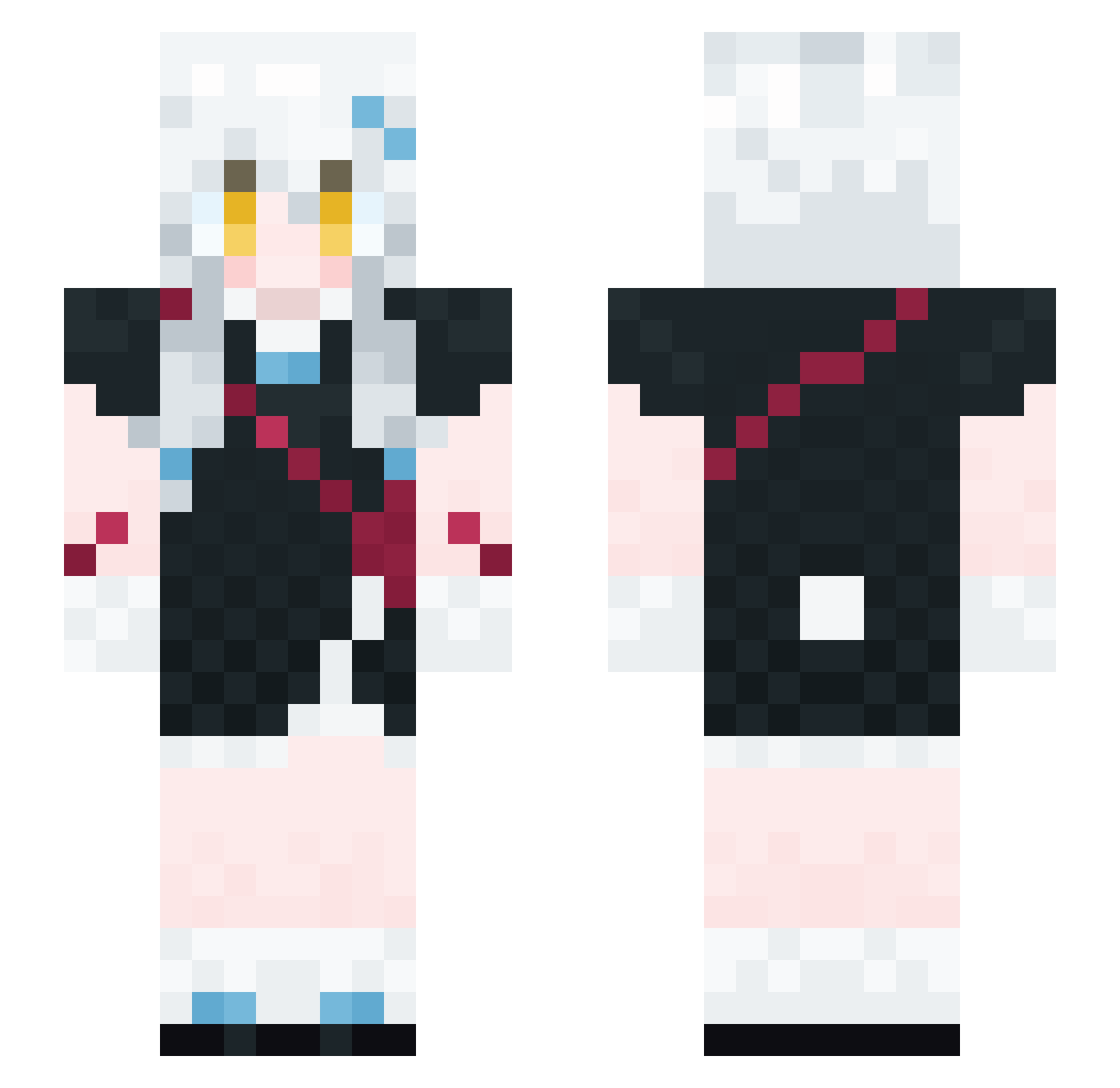 BanYeChan Minecraft skin, front and back view