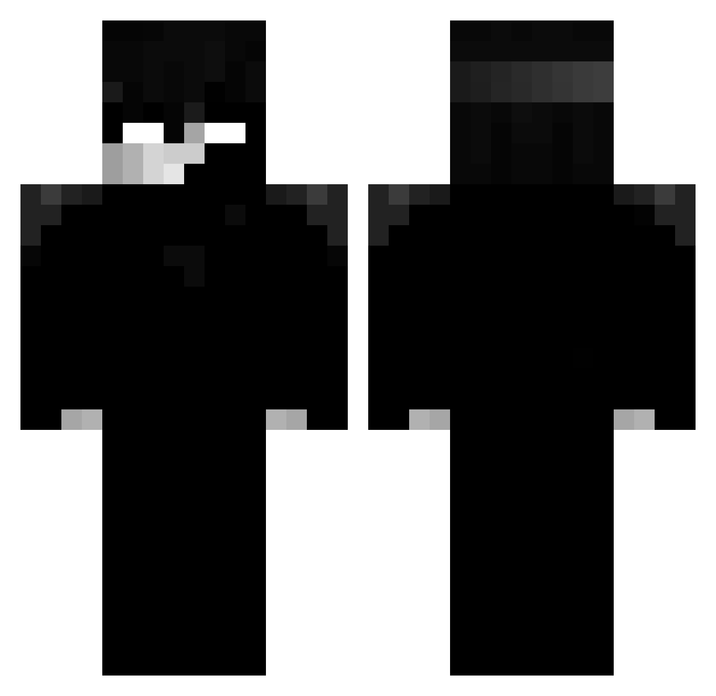 zD4rkIsPrime Minecraft skin, front and back view