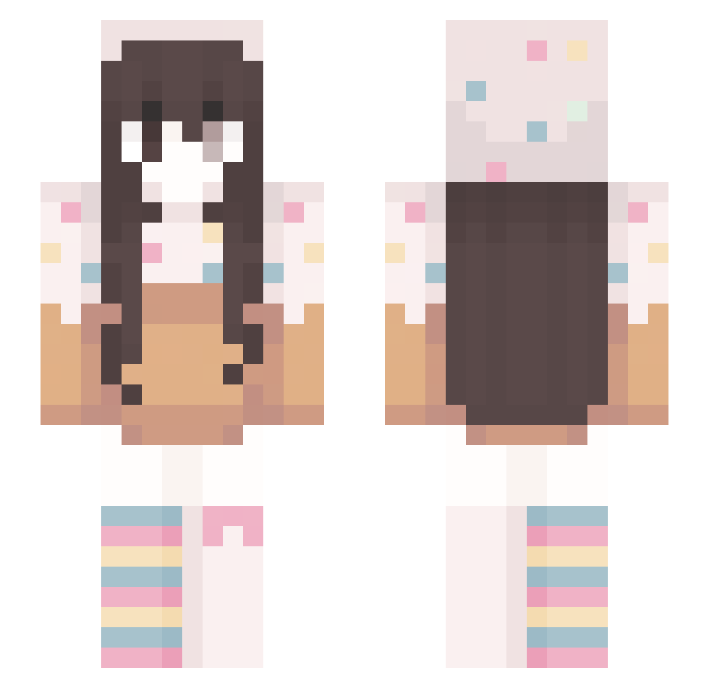 Milkshake Minecraft skin, front and back view