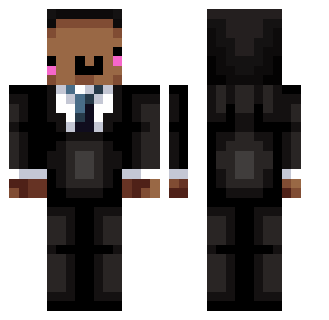ZaykoXD Minecraft skin, front and back view