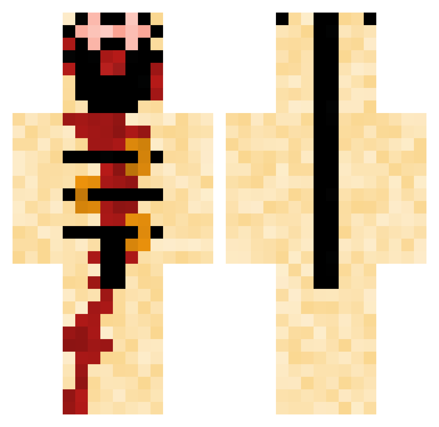 Sozly Minecraft skin, front and back view