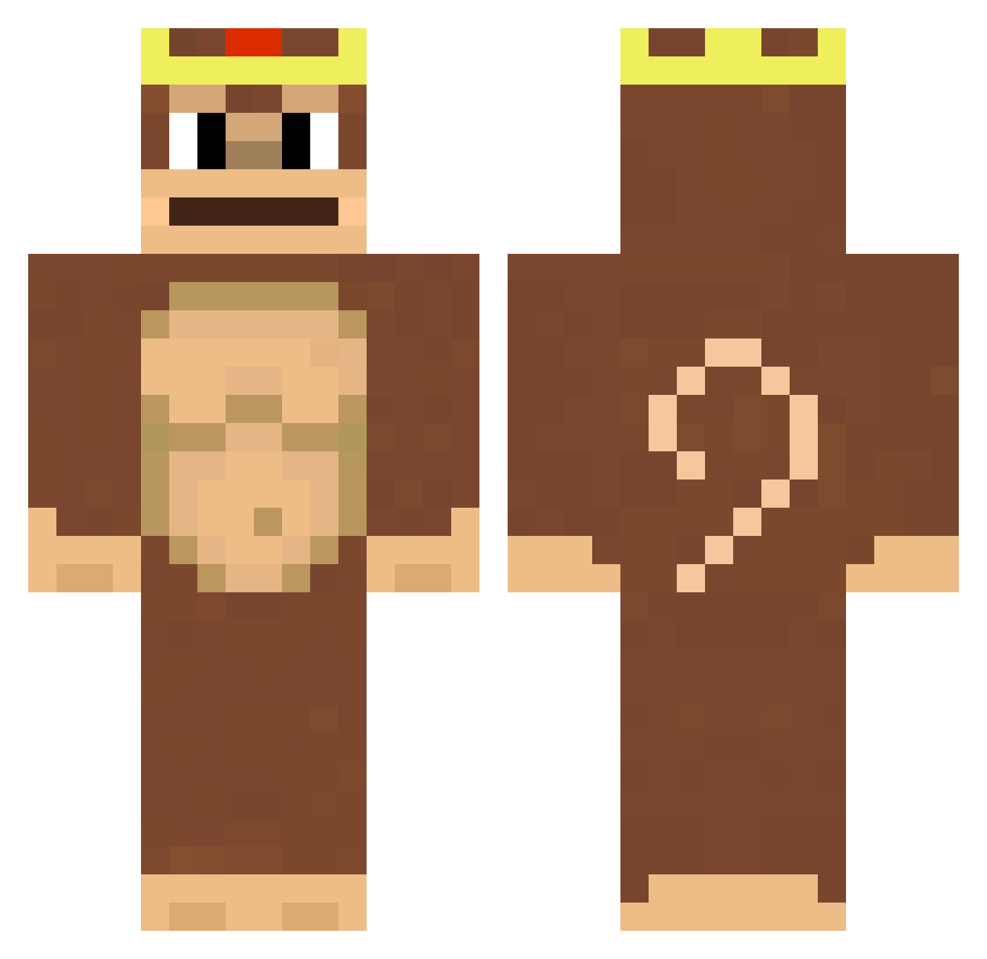Dylanmonkeyy Minecraft skin, front and back view