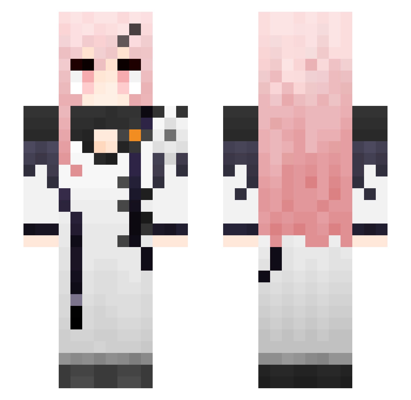 SmallBlind Minecraft skin, front and back view