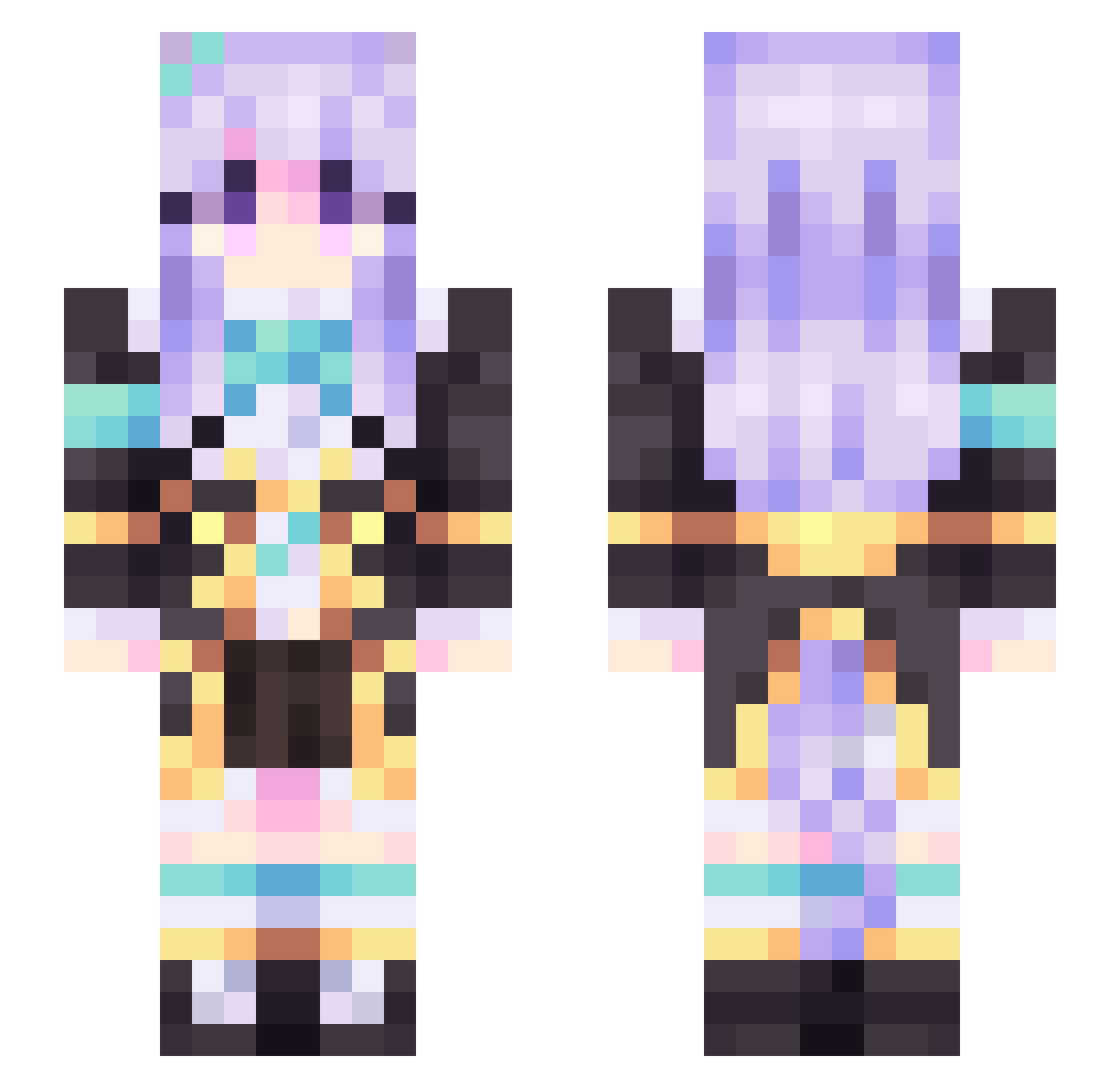 MyMagnolia Minecraft skin, front and back view