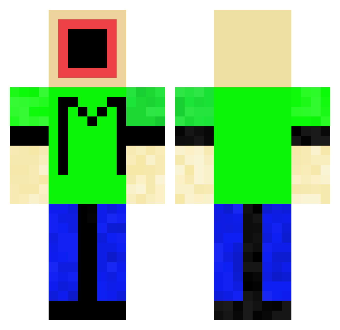 Floralink8 Minecraft skin, front and back view