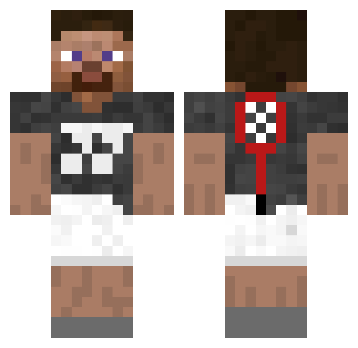 Wangasaur Minecraft skin, front and back view