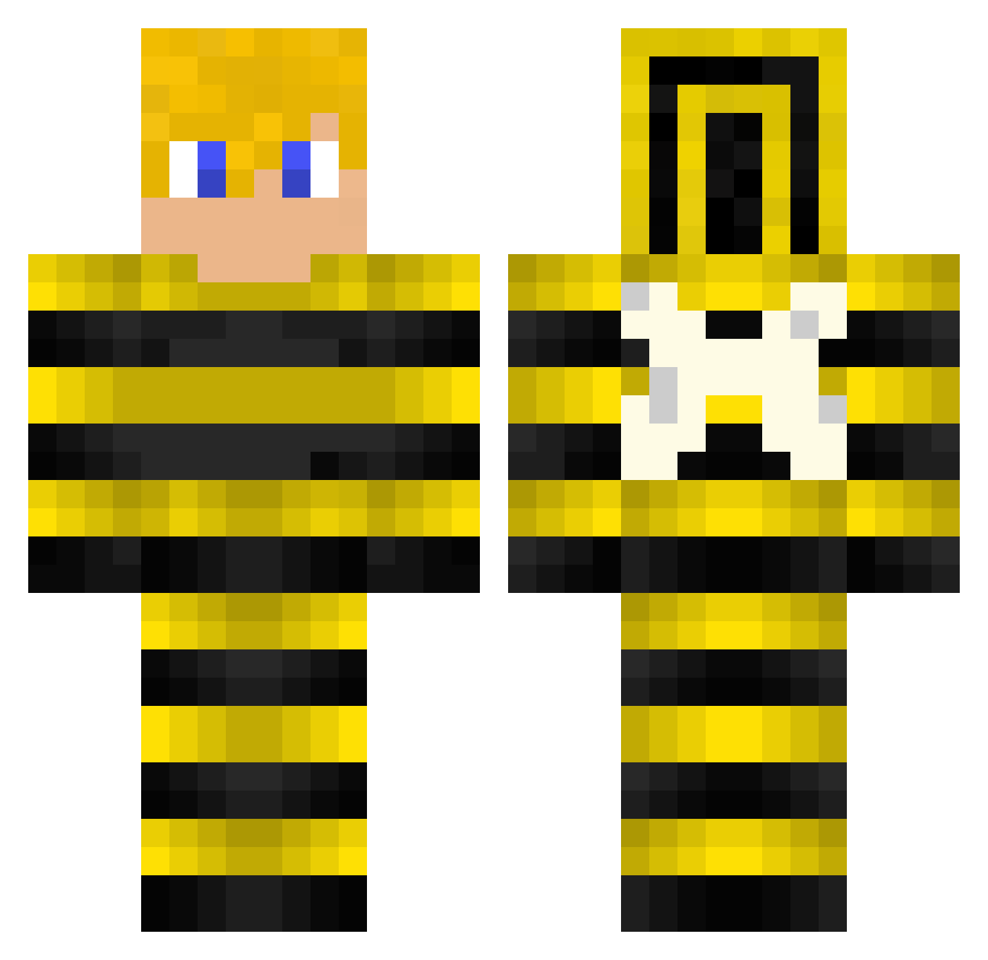 Hummel Minecraft skin, front and back view