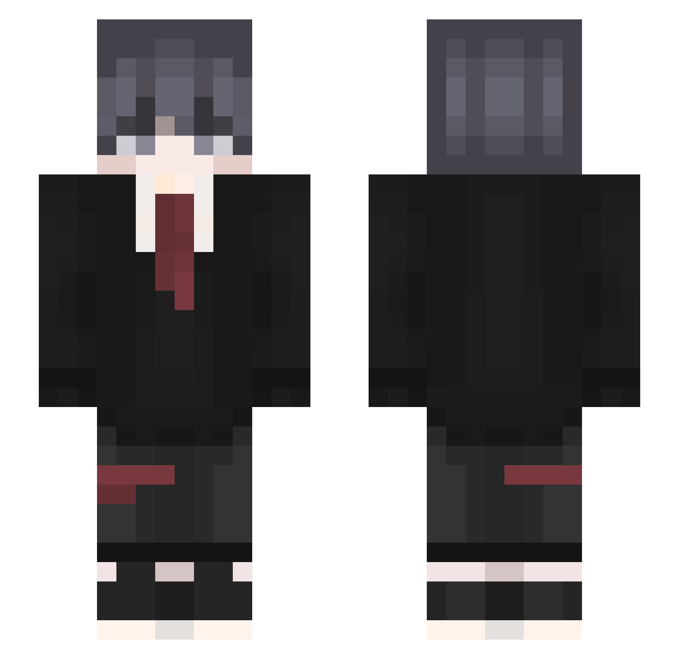 T4shiro Minecraft skin, front and back view