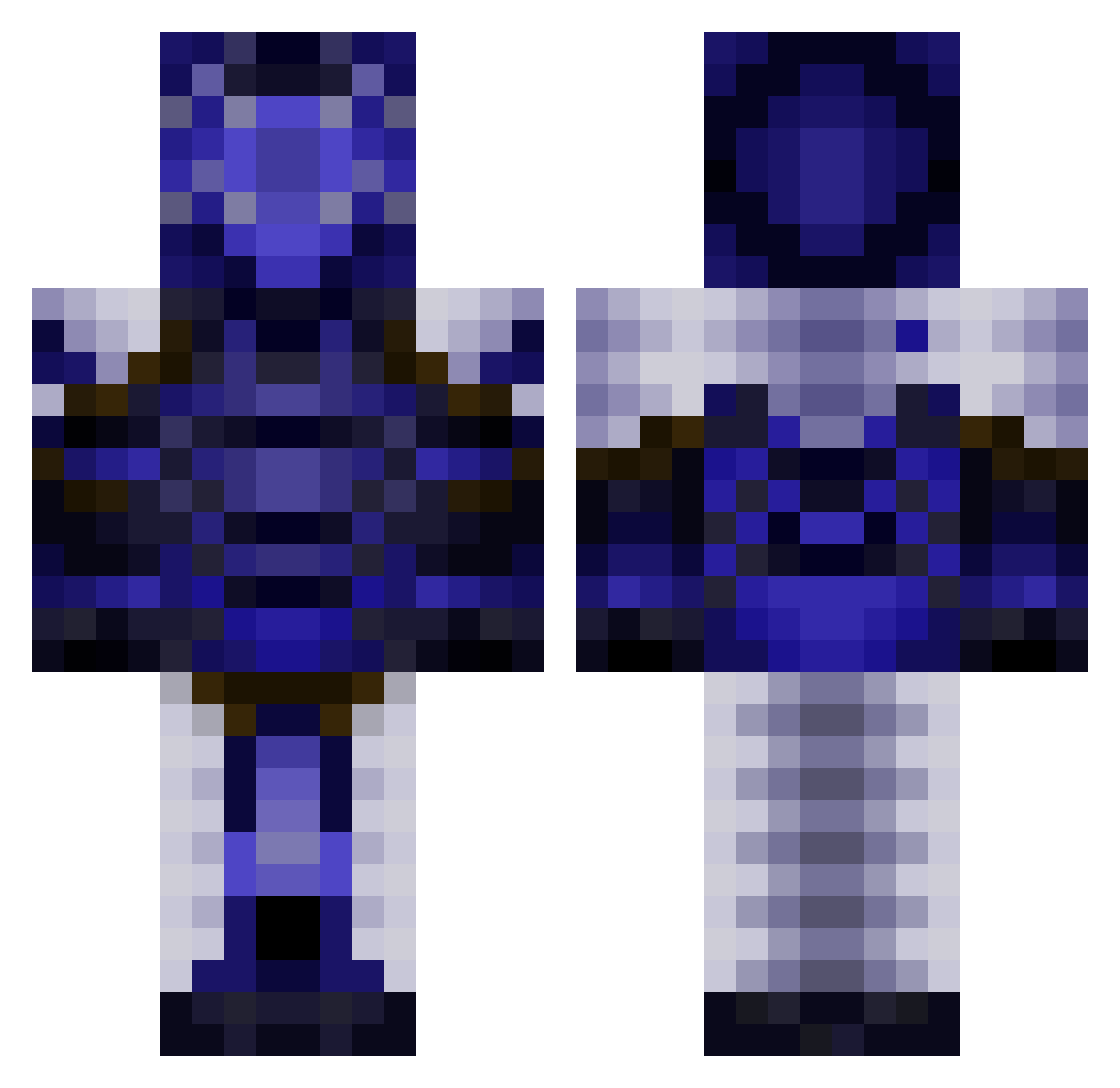 pokomostunmn Minecraft skin, front and back view