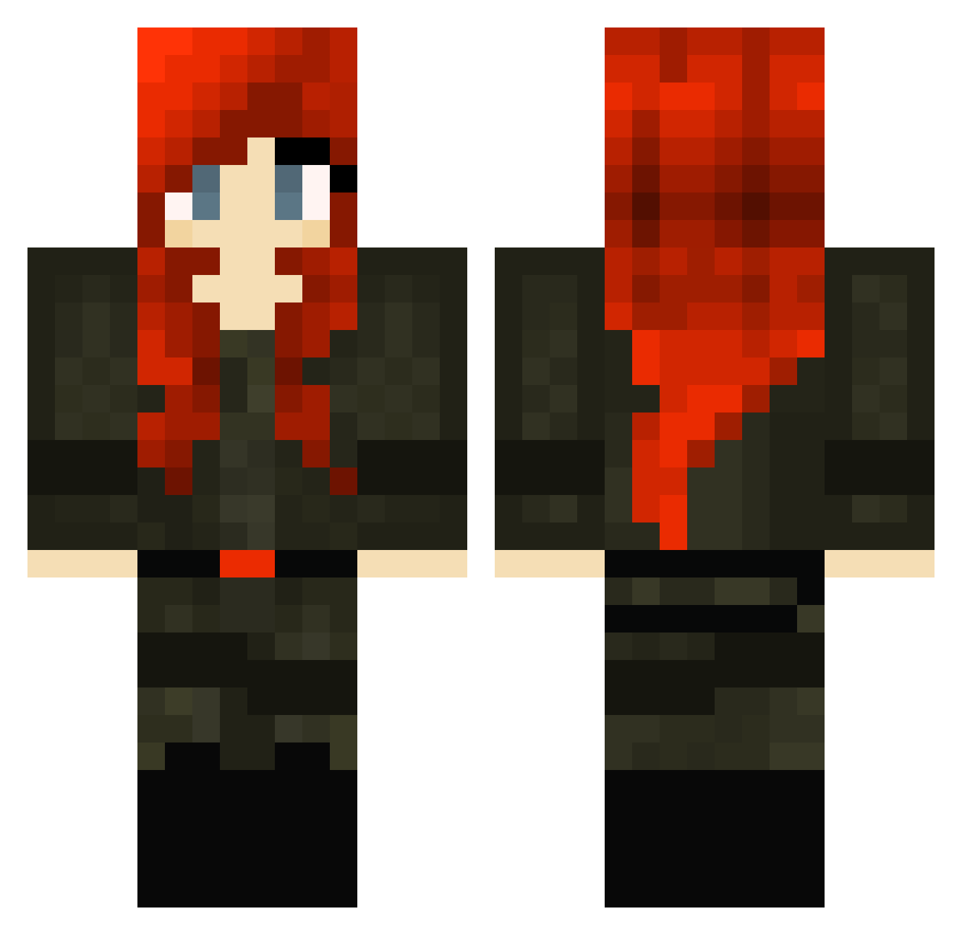EndorBlaze Minecraft skin, front and back view