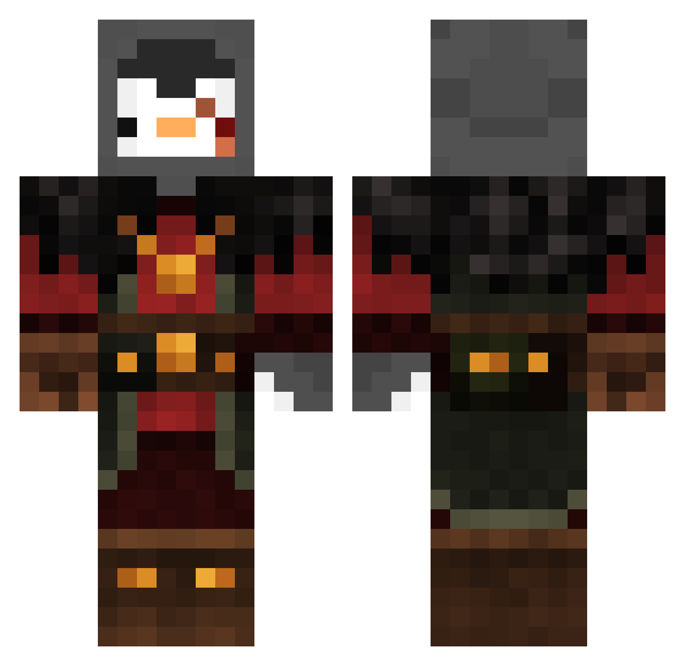 Lubotomy5 Minecraft skin, front and back view