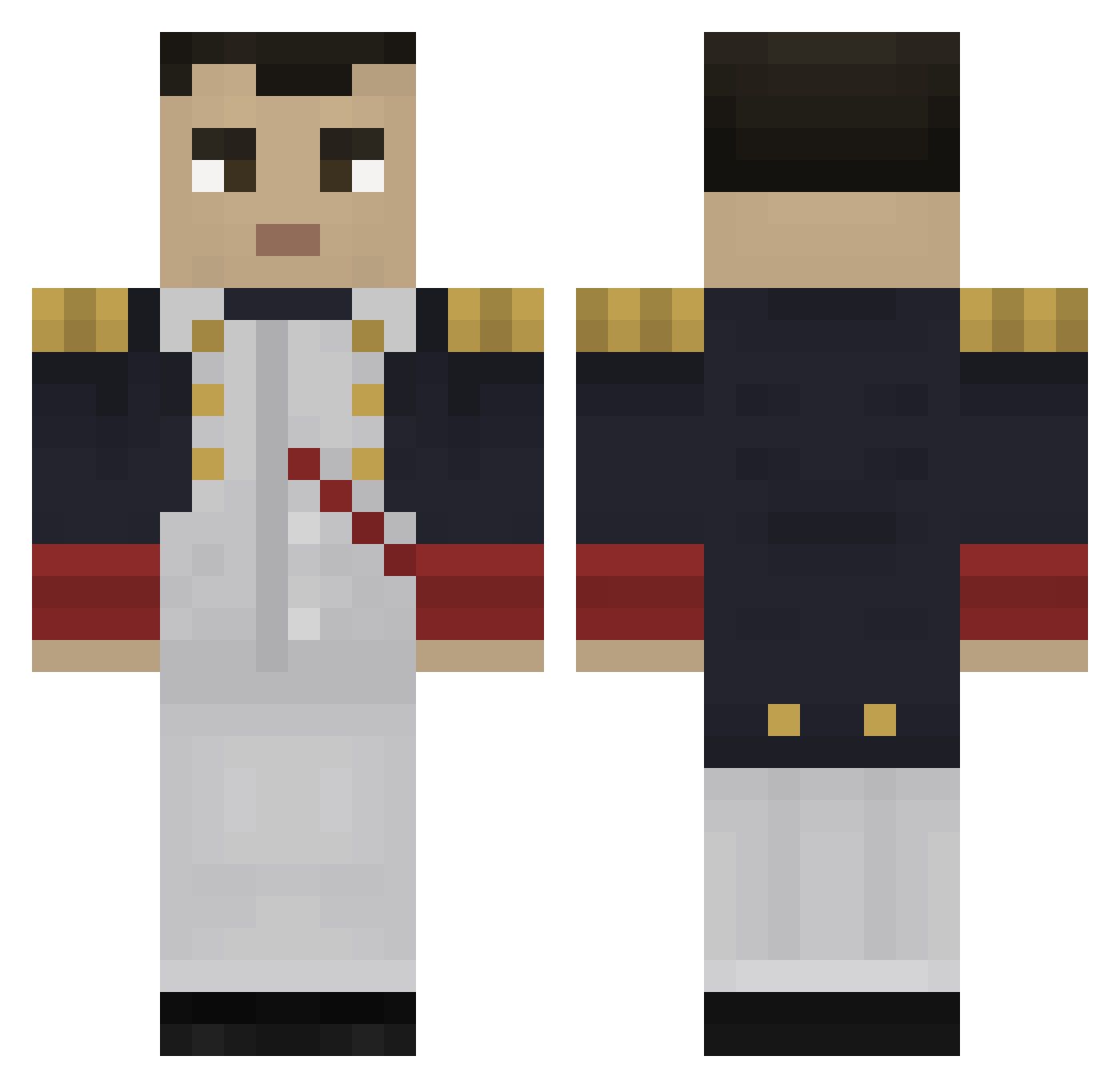 Kullindy Minecraft skin, front and back view