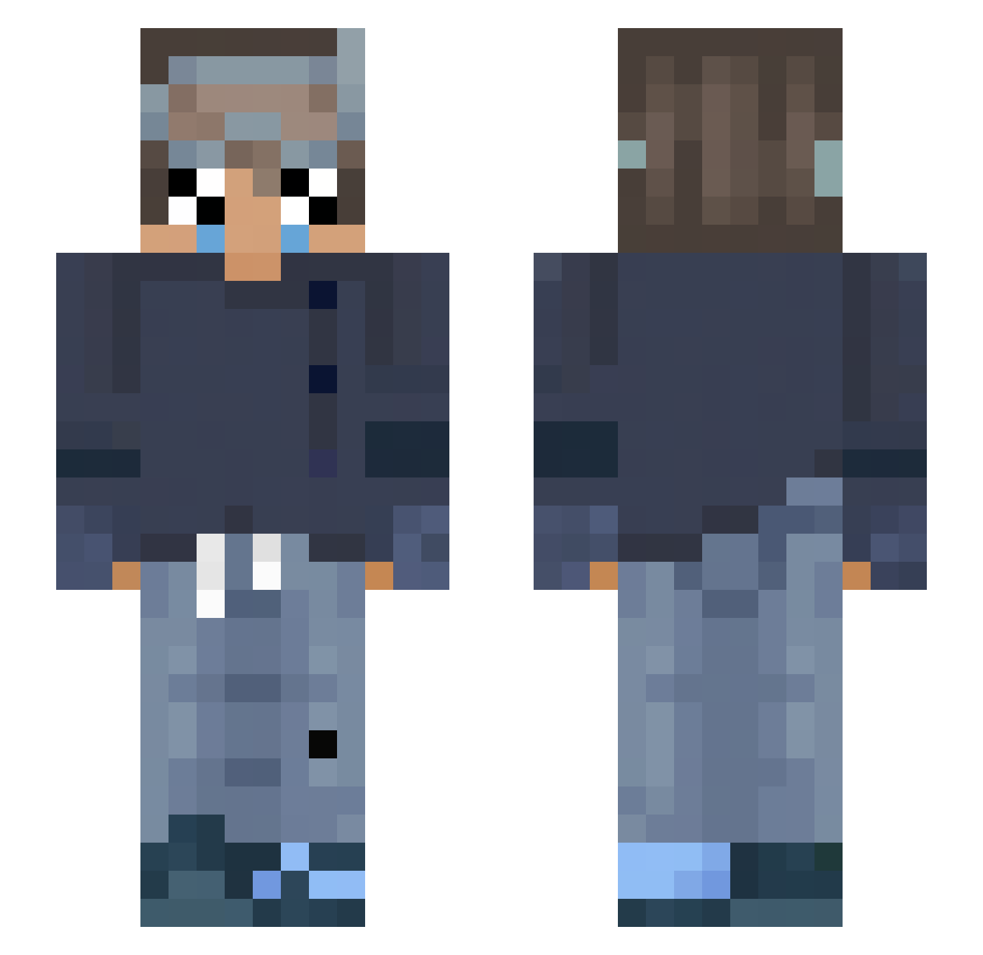 OguriKap Minecraft skin, front and back view