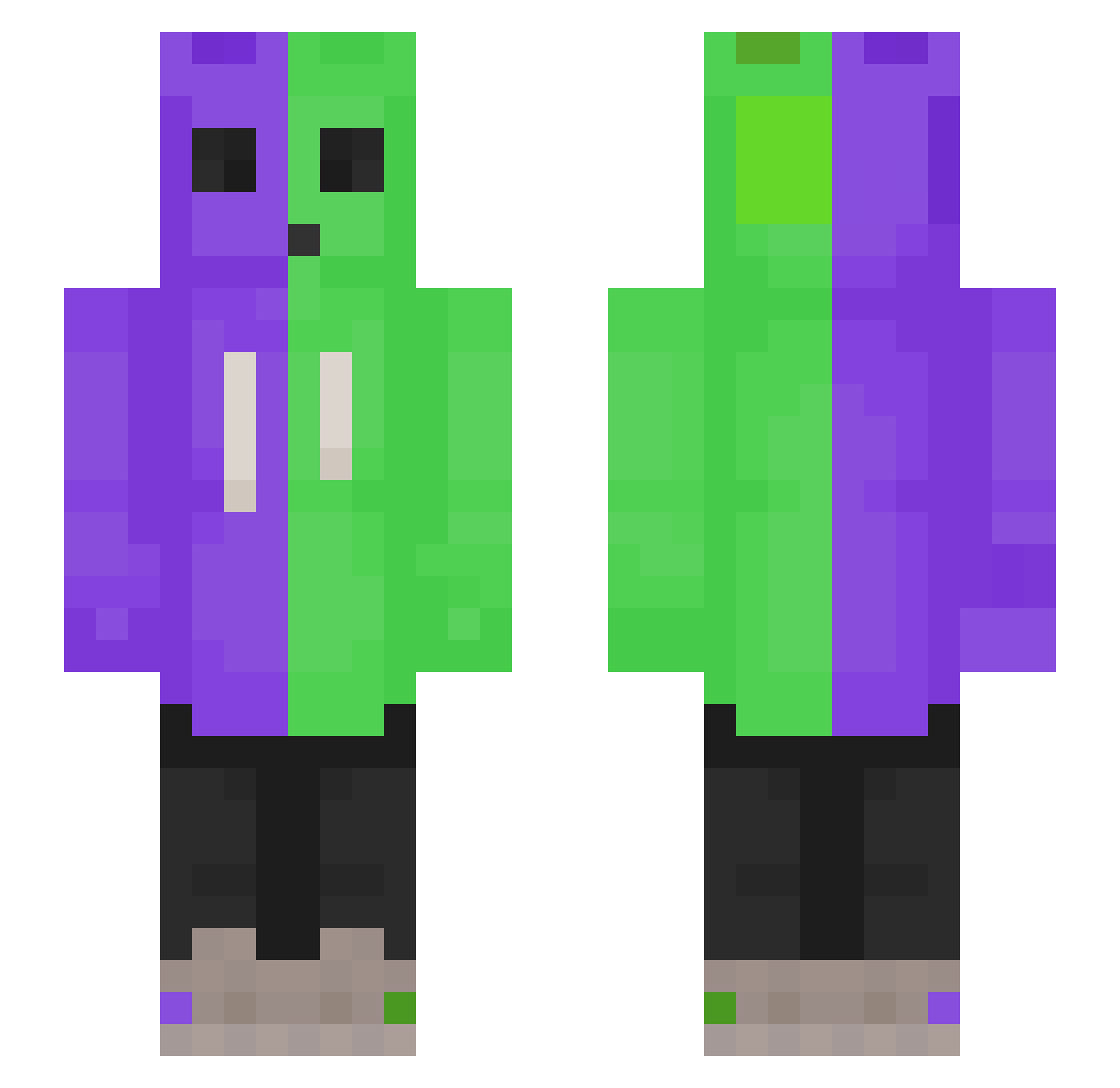 S1llica Minecraft skin, front and back view