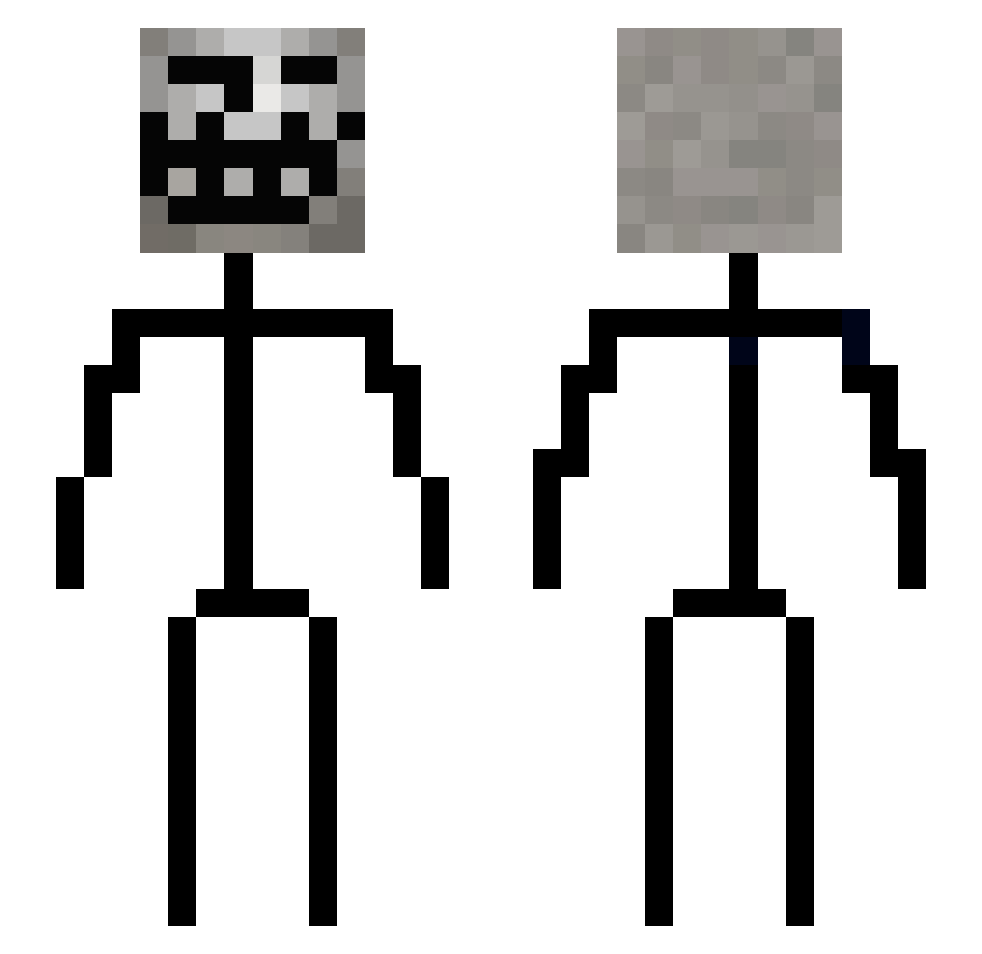 EatCheekz Minecraft skin, front and back view