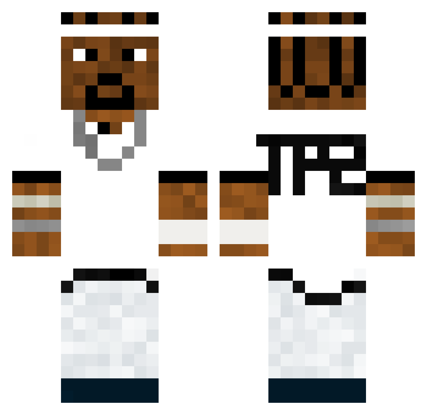AdlfRizzler Minecraft skin, front and back view