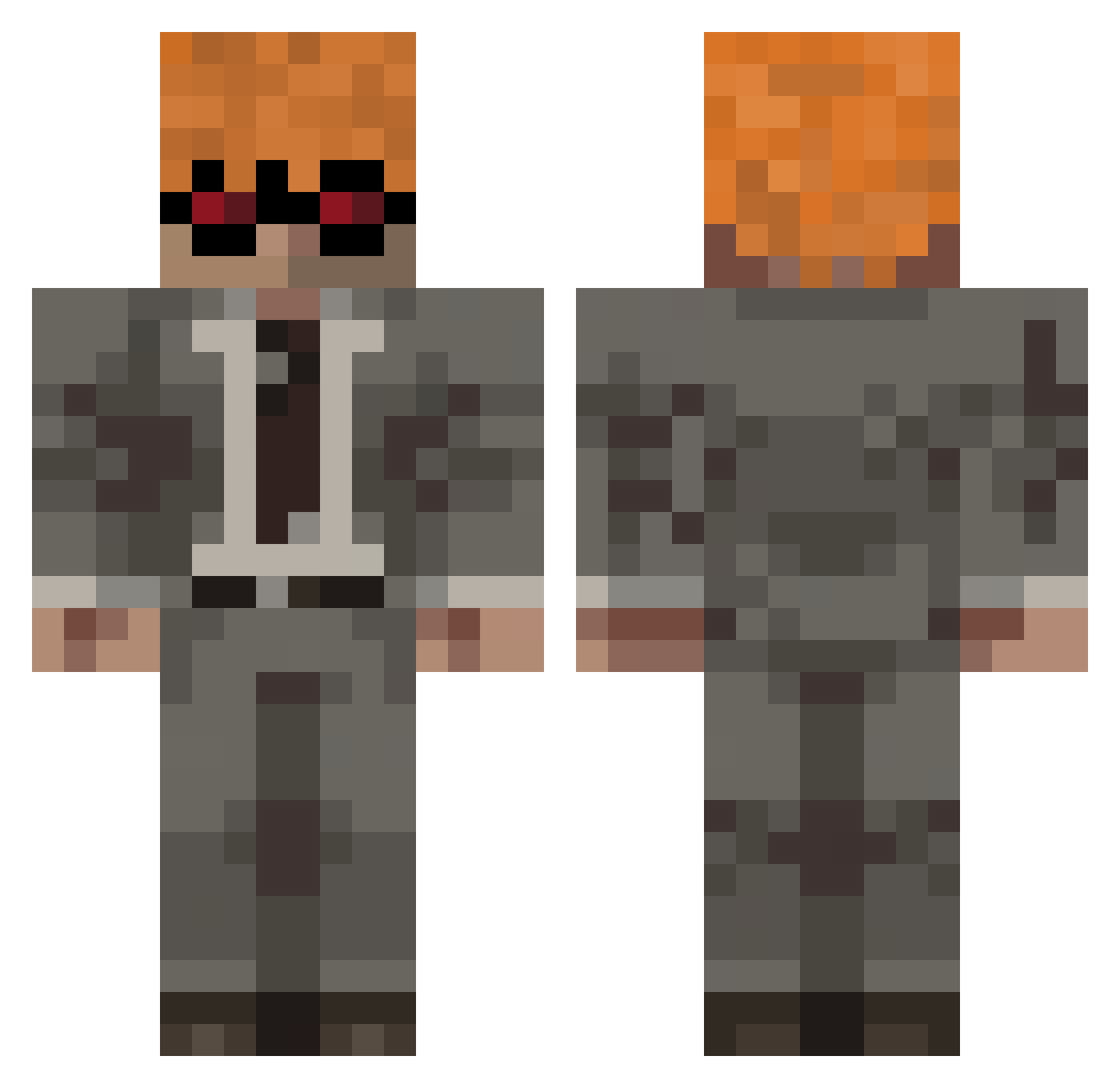 Goheezxy Minecraft skin, front and back view