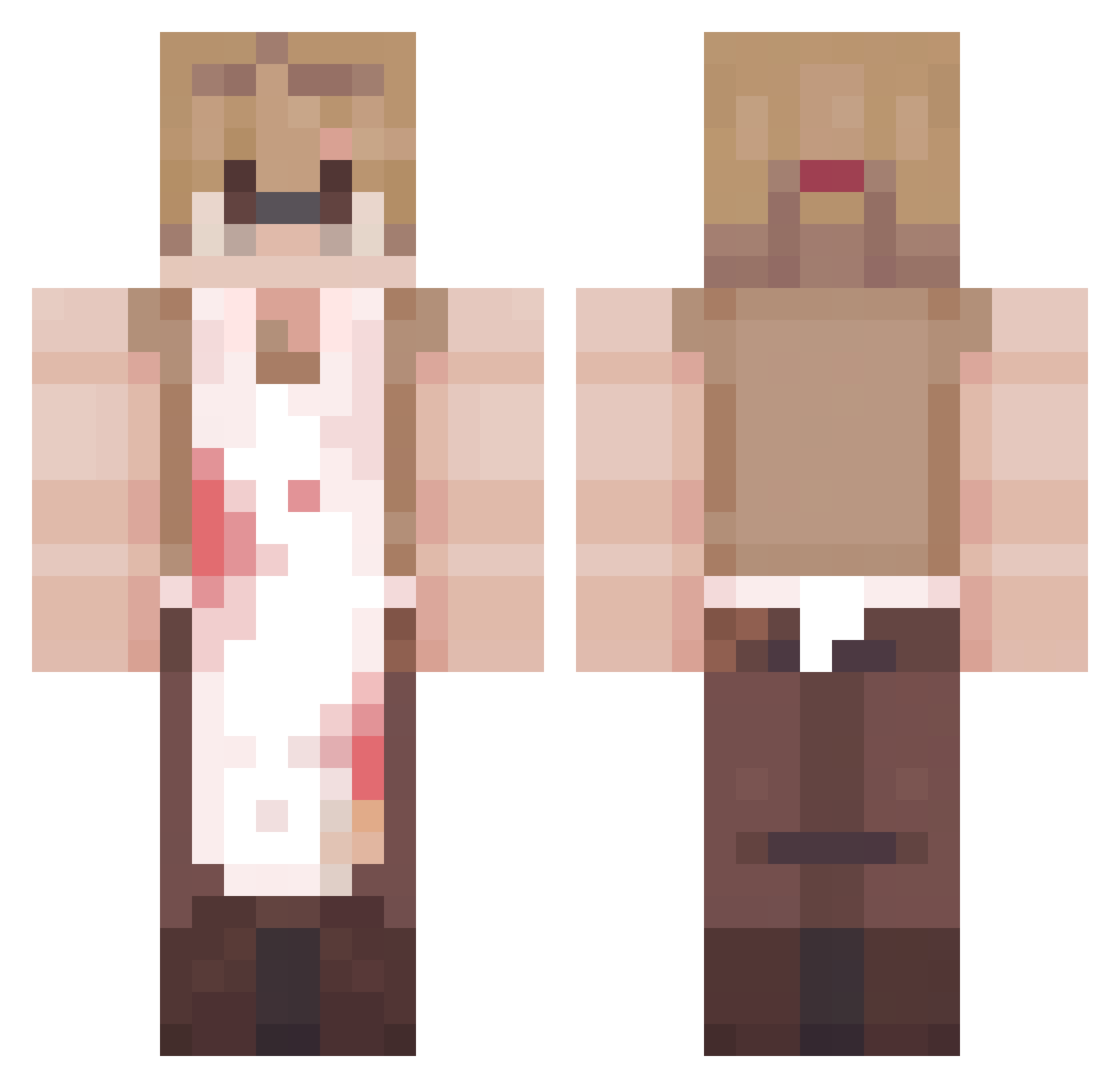 apocalyqse Minecraft skin, front and back view