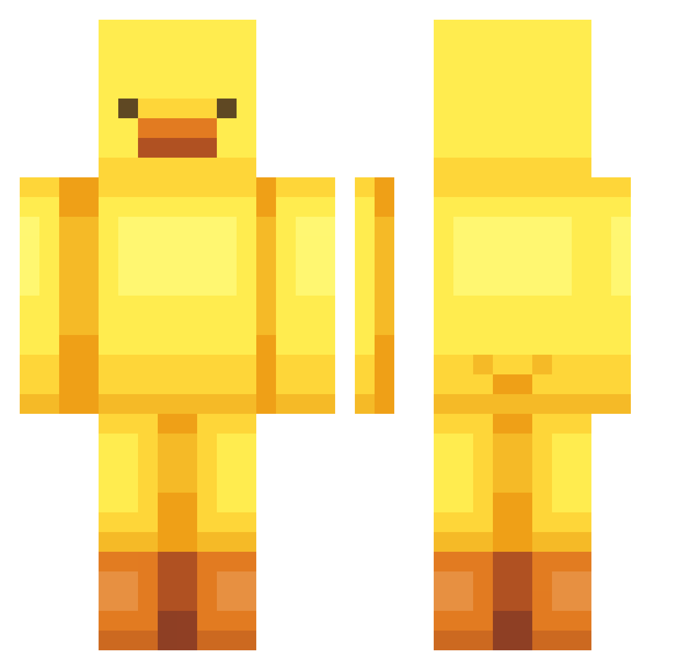 yyn12 Minecraft skin, front and back view