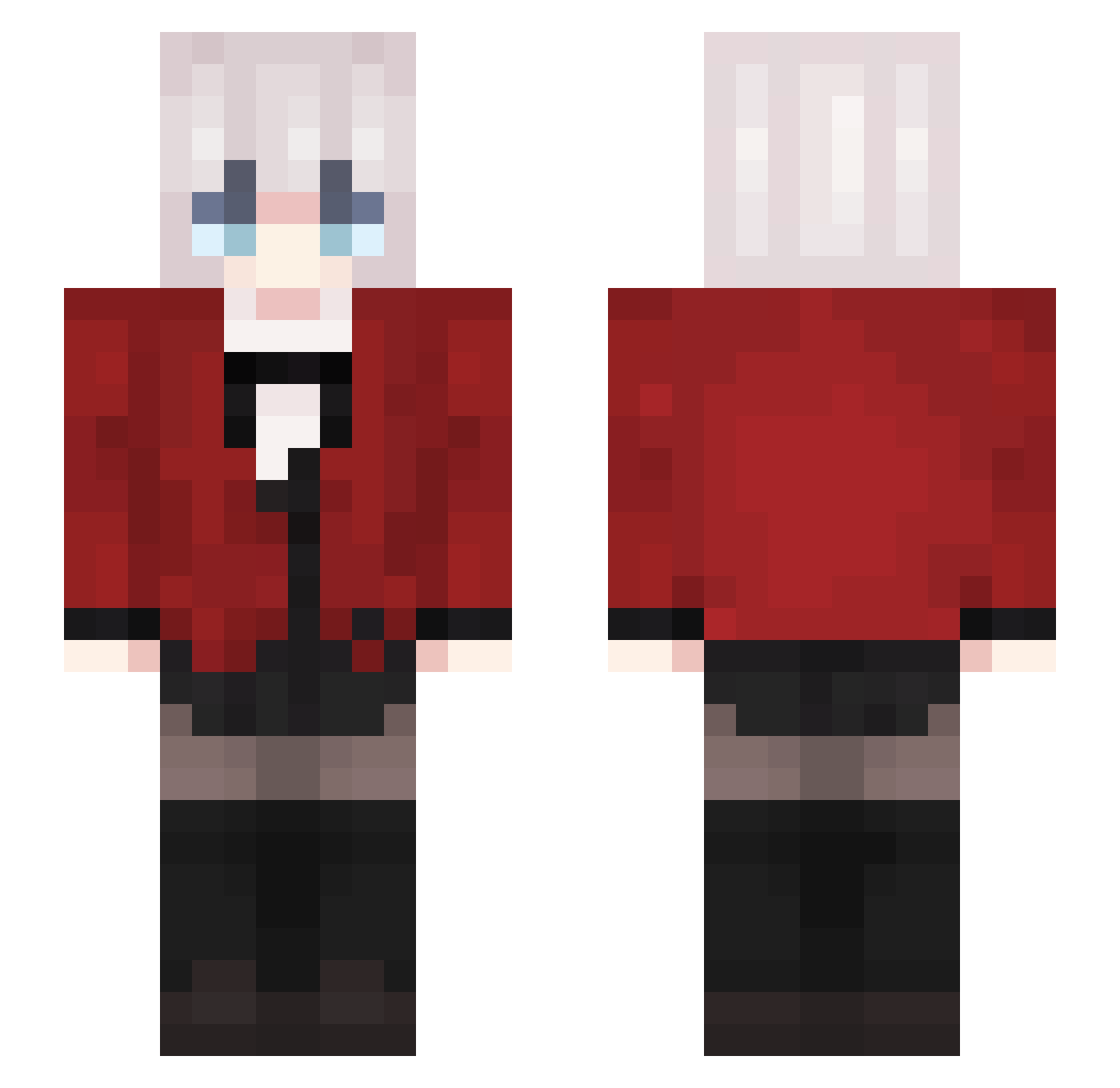Azazx Minecraft skin, front and back view