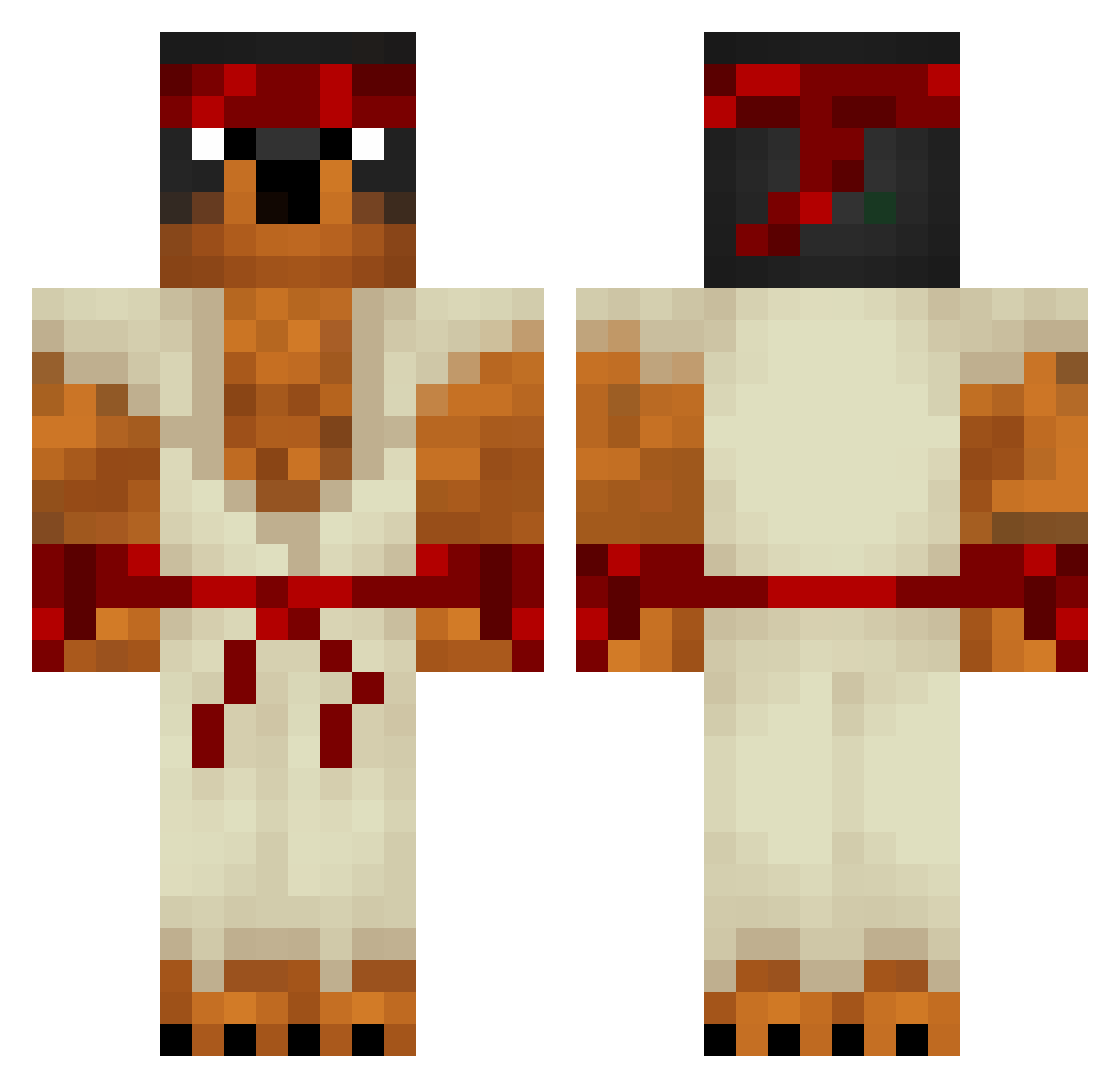 pricelessness Minecraft skin, front and back view