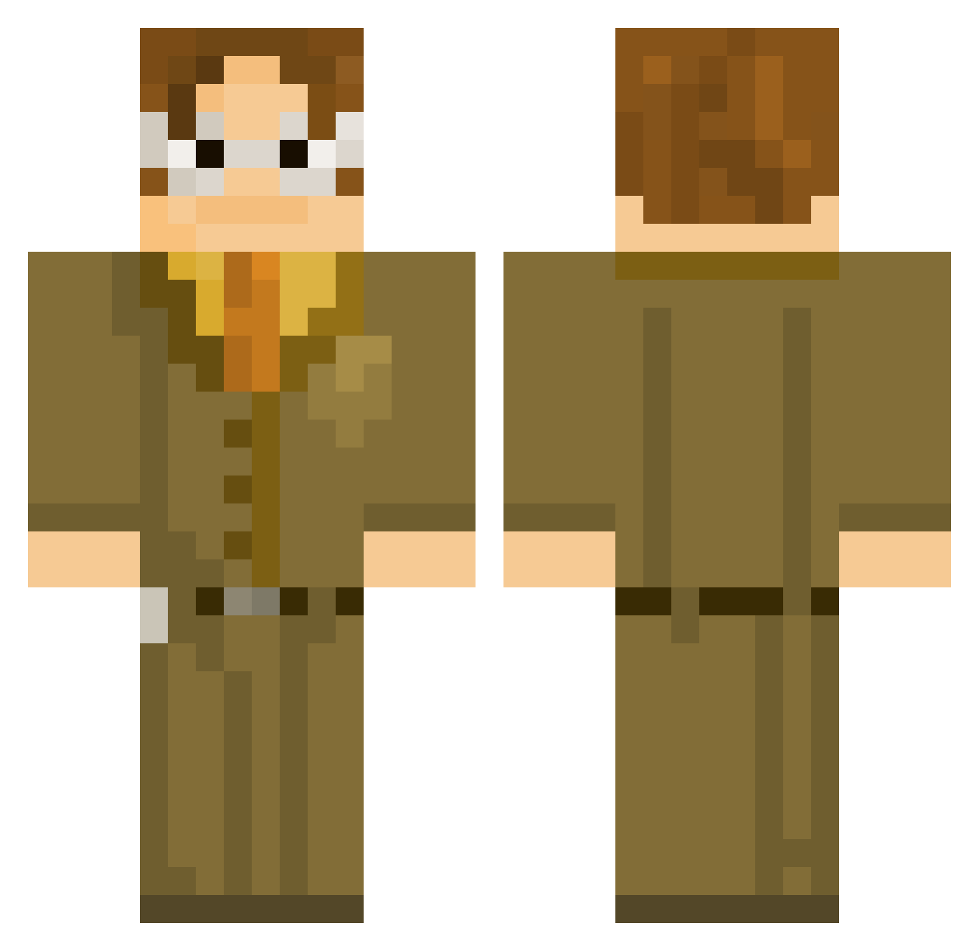 FatPig03 Minecraft skin, front and back view