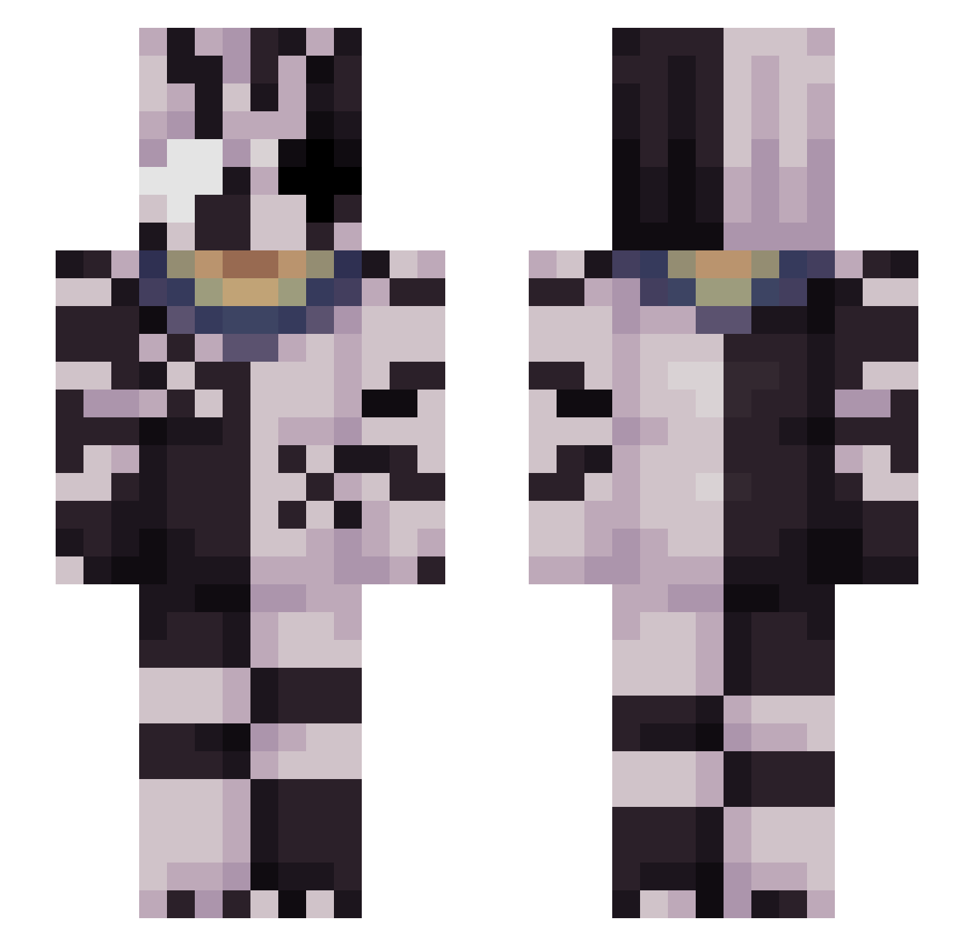 TakaIsPog Minecraft skin, front and back view