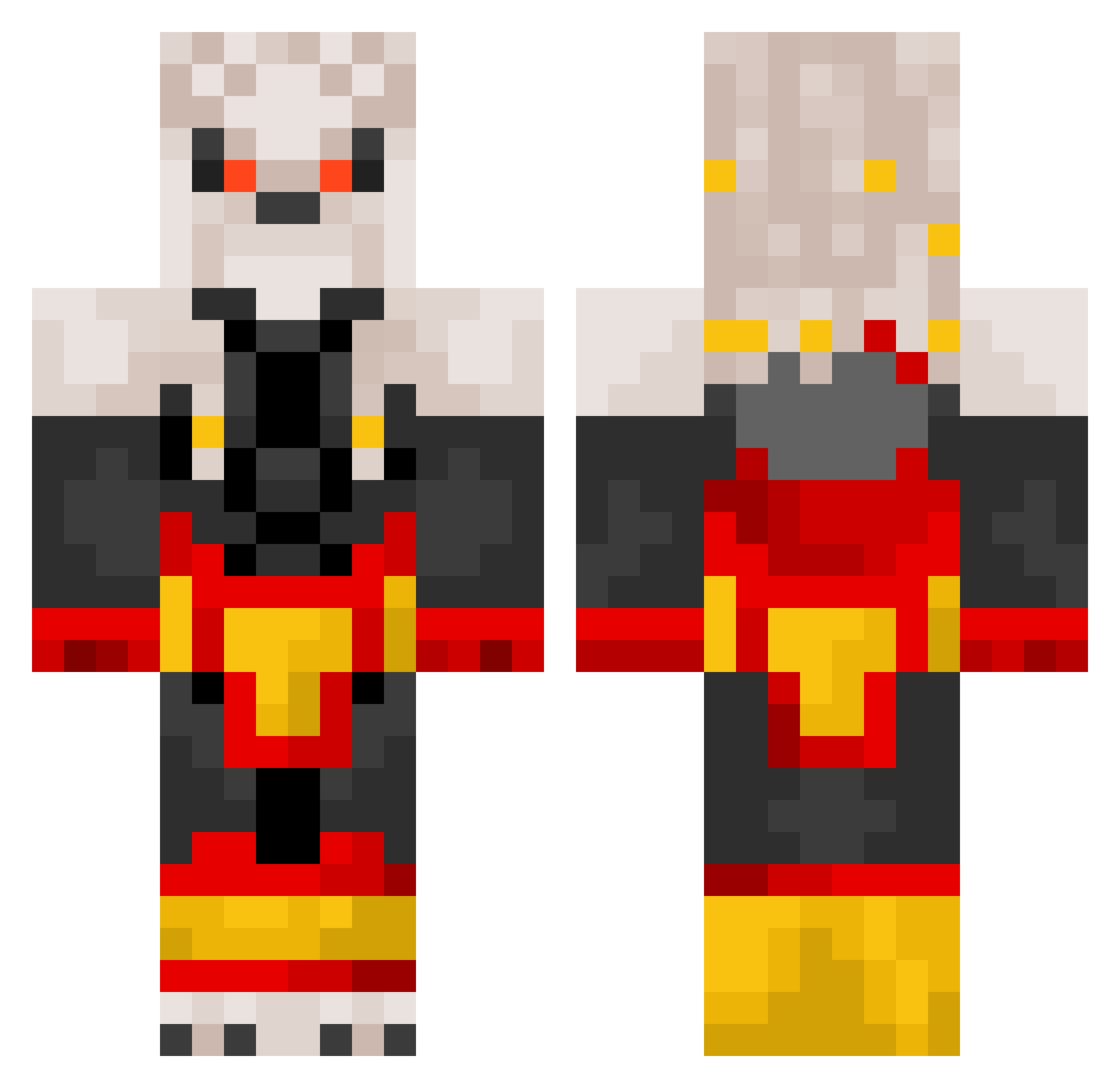 Elvis_TeK1624 Minecraft skin, front and back view