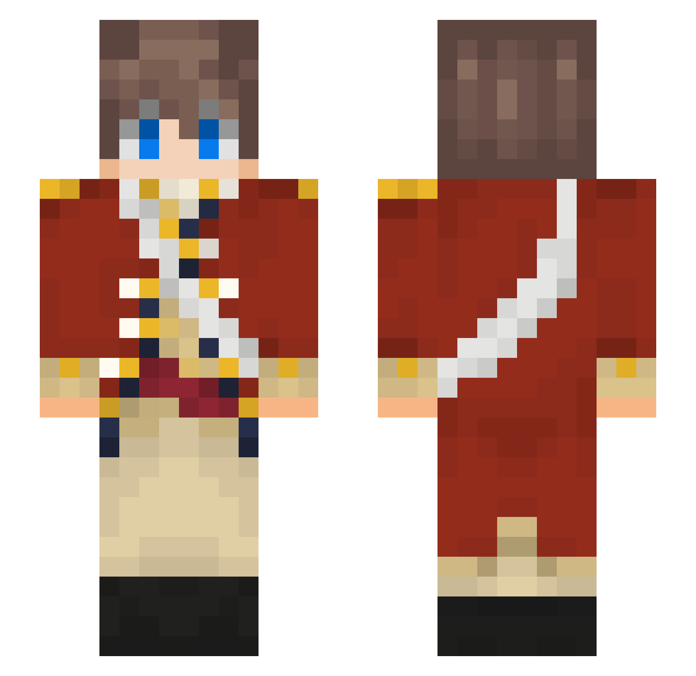 Upton24 Minecraft skin, front and back view
