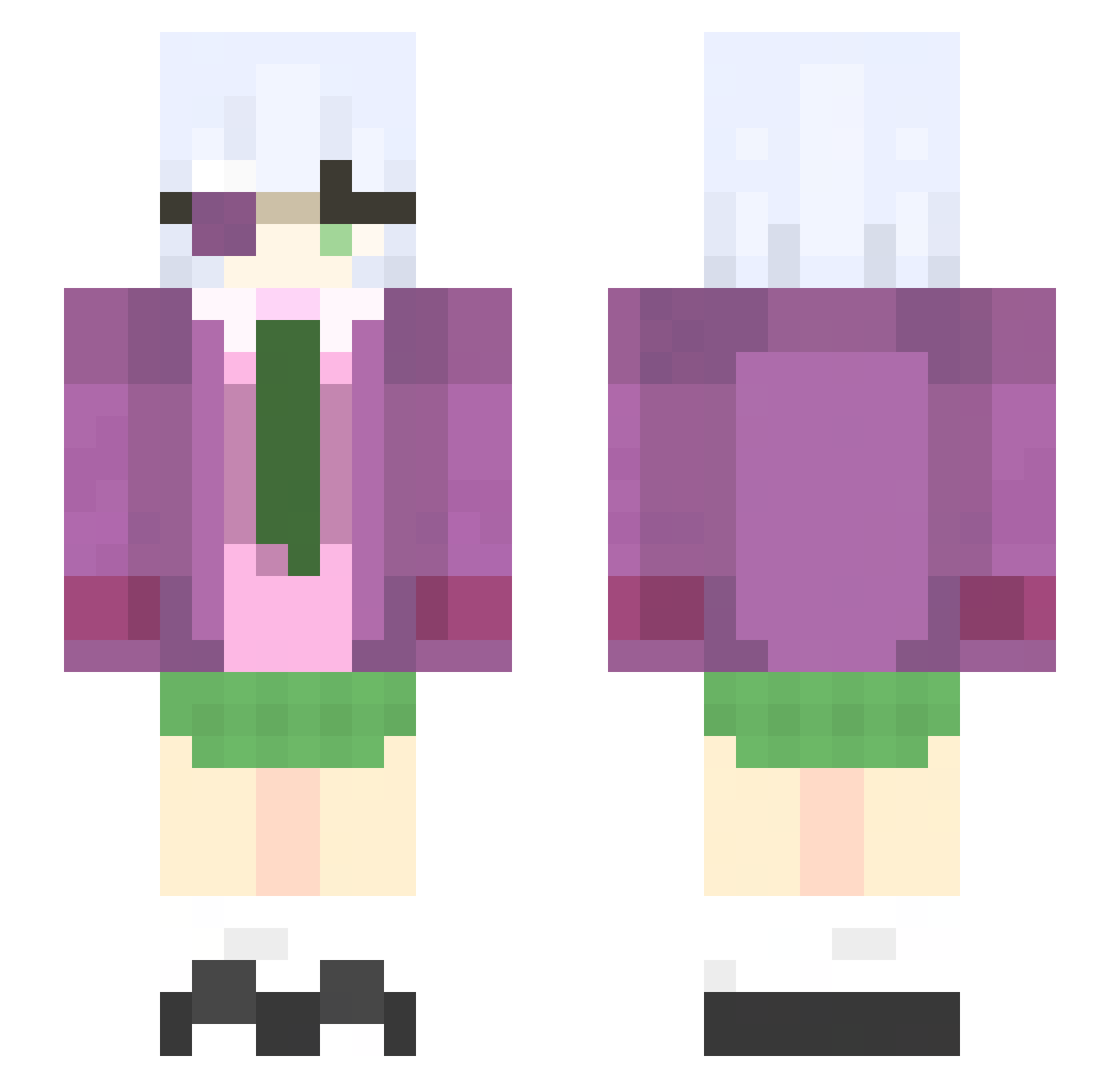 Arizsu Minecraft skin, front and back view