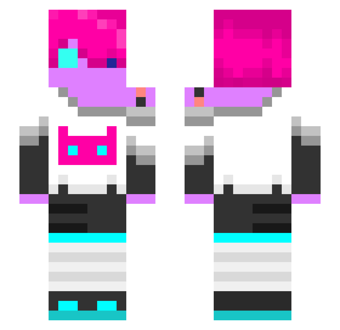 wasvreta Minecraft skin, front and back view