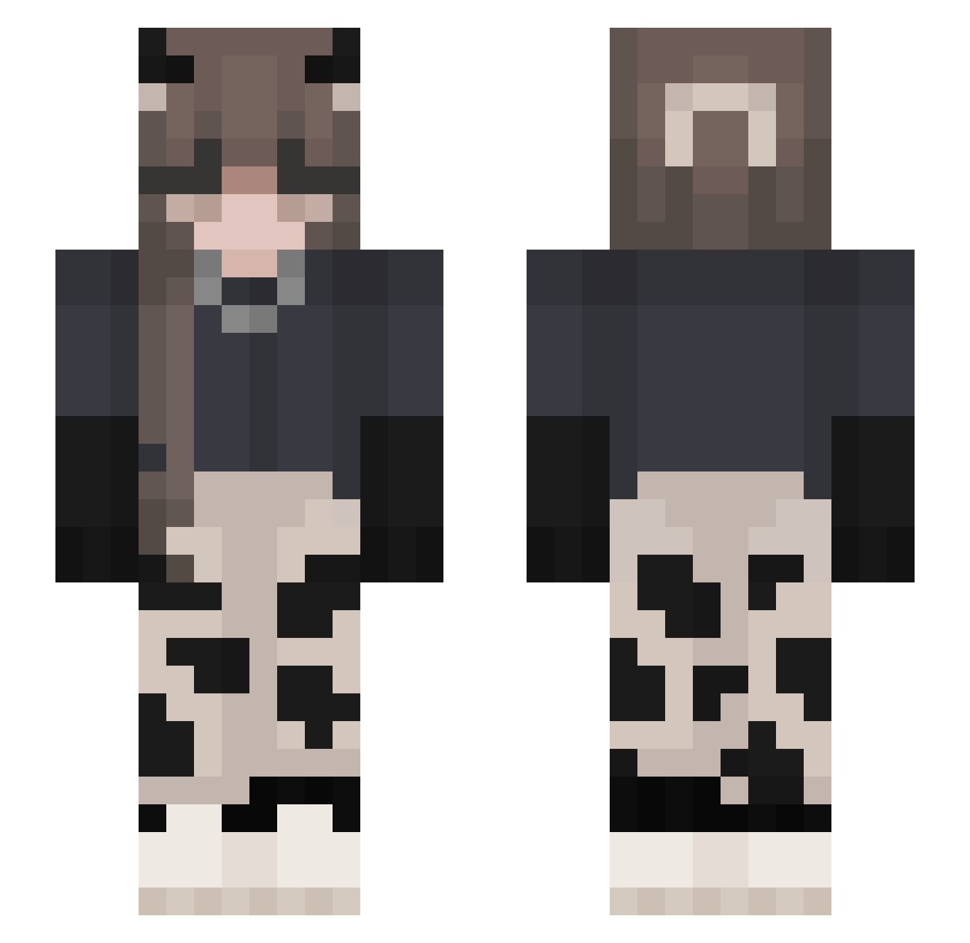 xXChoopsXx Minecraft skin, front and back view