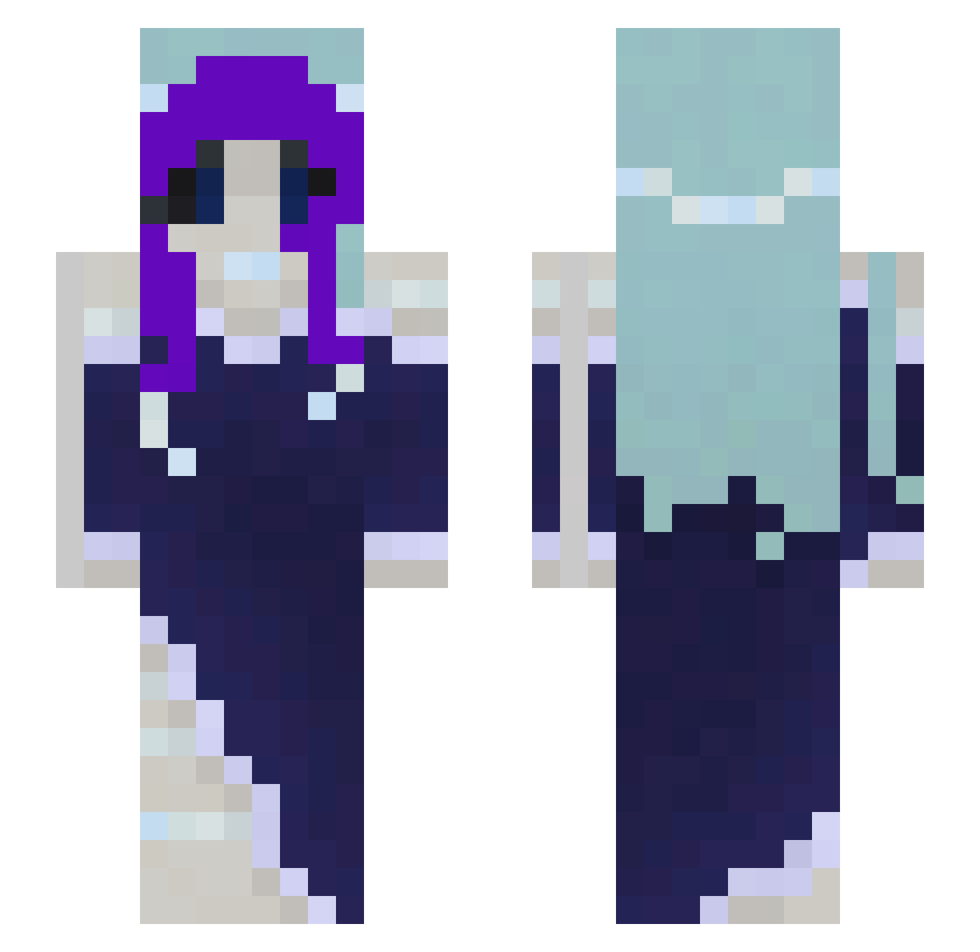 Roflsocks Minecraft skin, front and back view