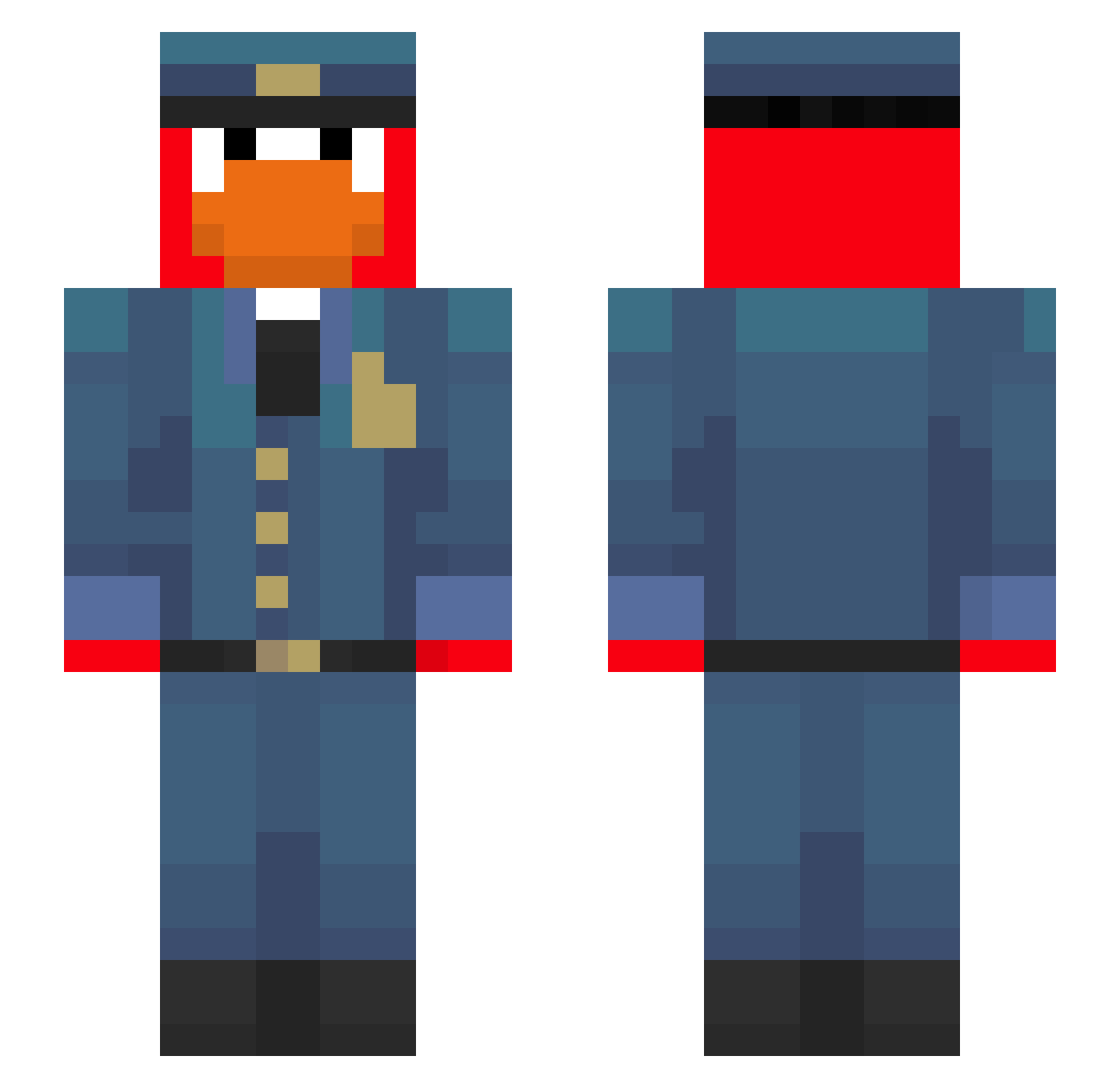 eyvah126K Minecraft skin, front and back view