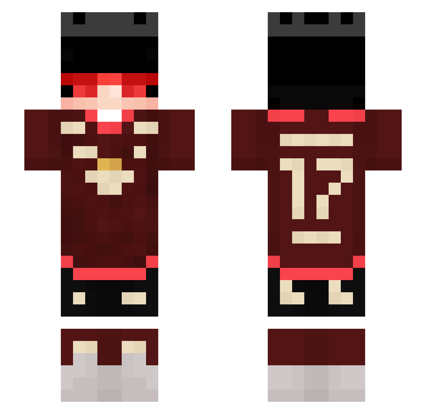 _g0nZx Minecraft skin, front and back view