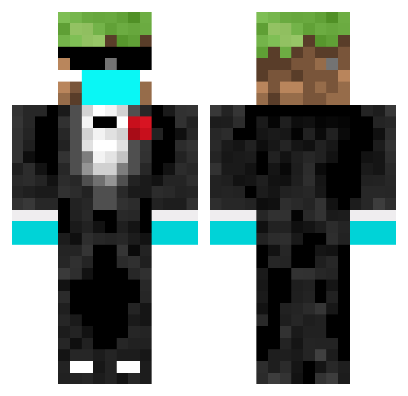 CharlieNeedsHelp Minecraft skin, front and back view
