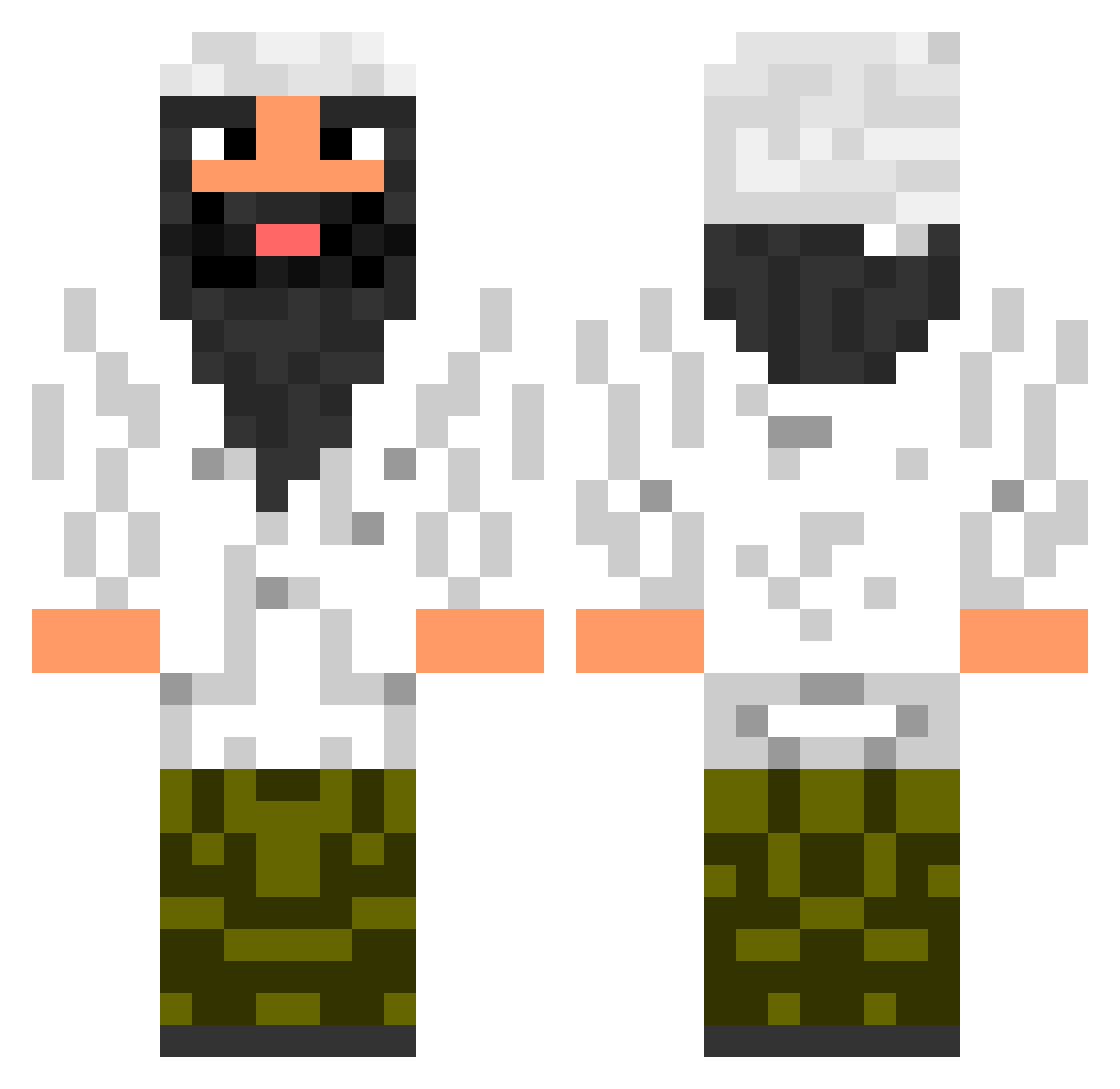 Spence Minecraft skin, front and back view